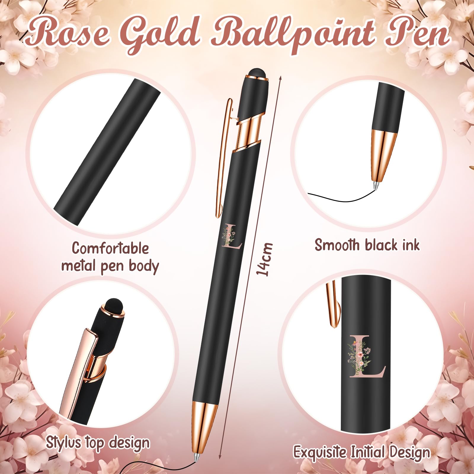 Trousse de Maquillage Hestya avec Initiale Florale - Coffret Cadeau 3 Pièces – Image 4