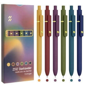 Lot de 6 Stylos Gel Pointe Fine UIXJODO - Écriture Lisse 0,5 mm
