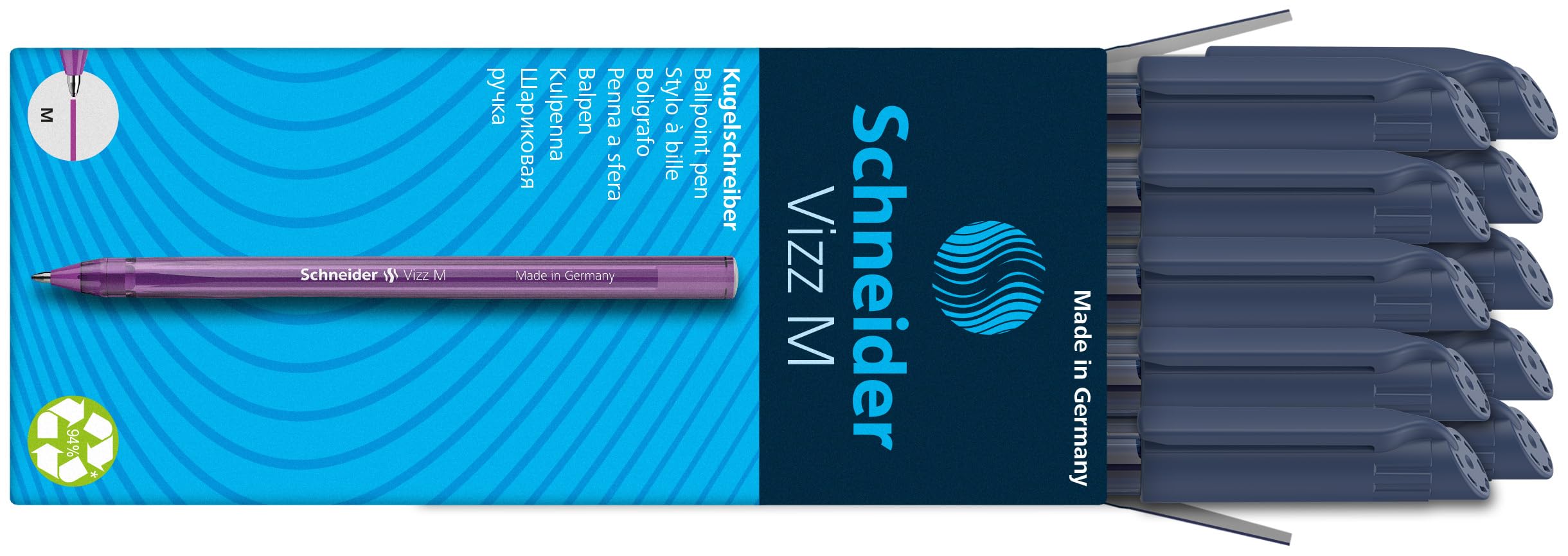 Stylo Bille Vizz 102223 Schneider - Lot de 10, Bleu Nuit – Image 5