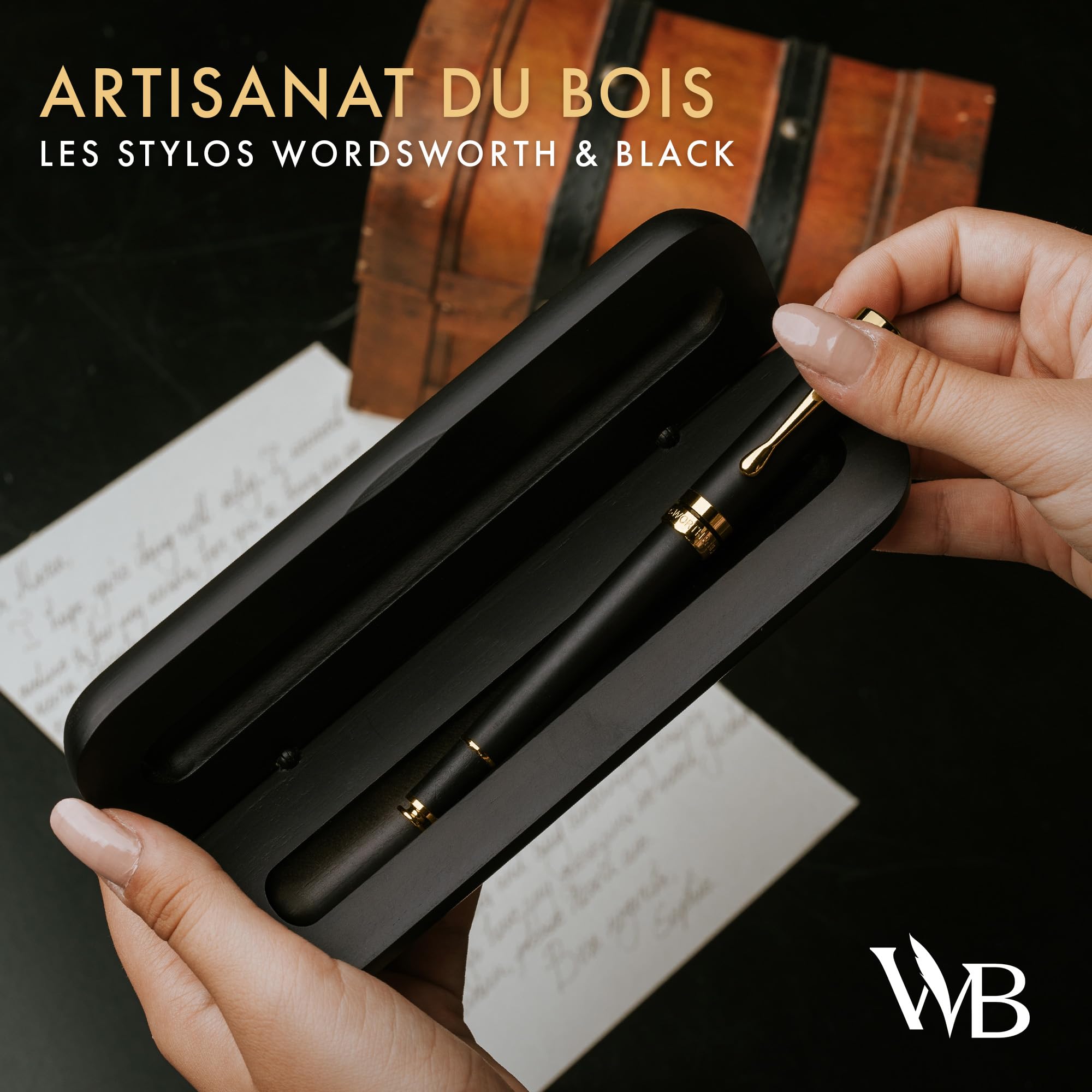 Stylo Roller Luxe Wordsworth and Black Bambou Bois Noir – Image 2