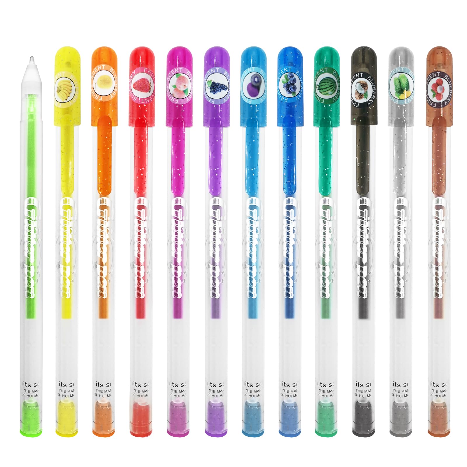Stylo Gel Parfumé YOUKAI - Lot de 12 Stylos Scintillants