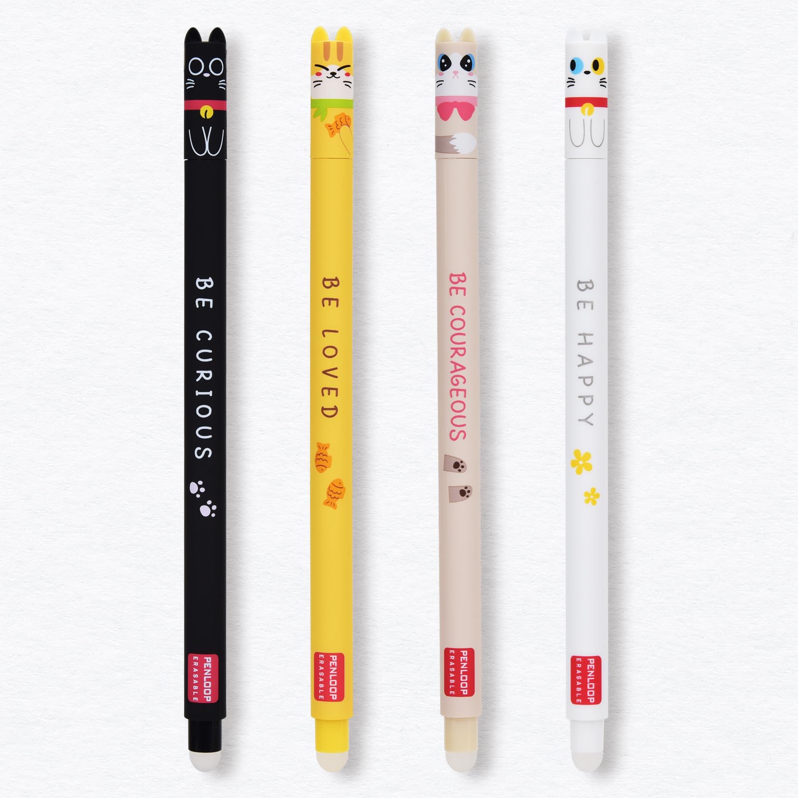 Lot de 4 Stylos Effaçables Pointe 0,7 mm pour Enfants