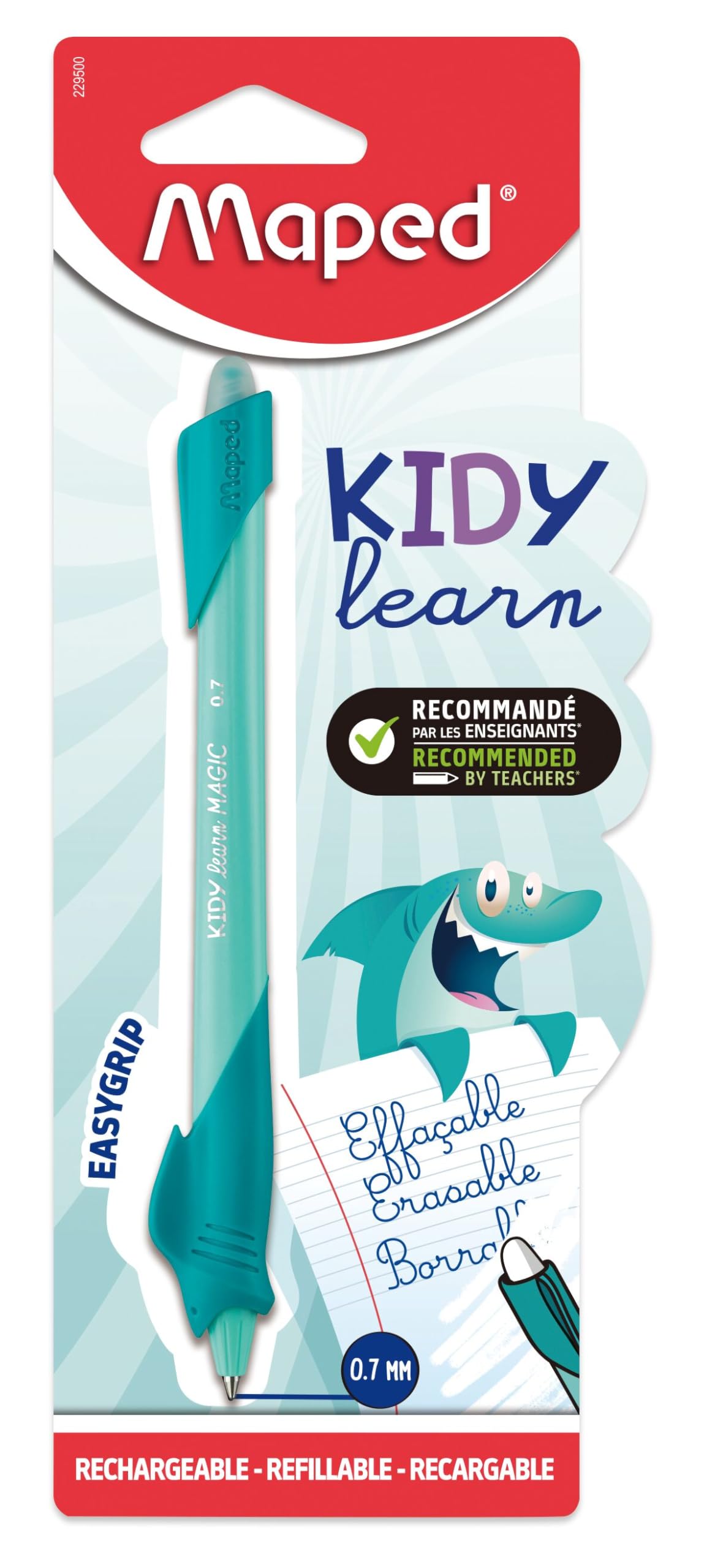 Stylo Effaçable Kidy Learn Requin Maped - Gomme Intégrée