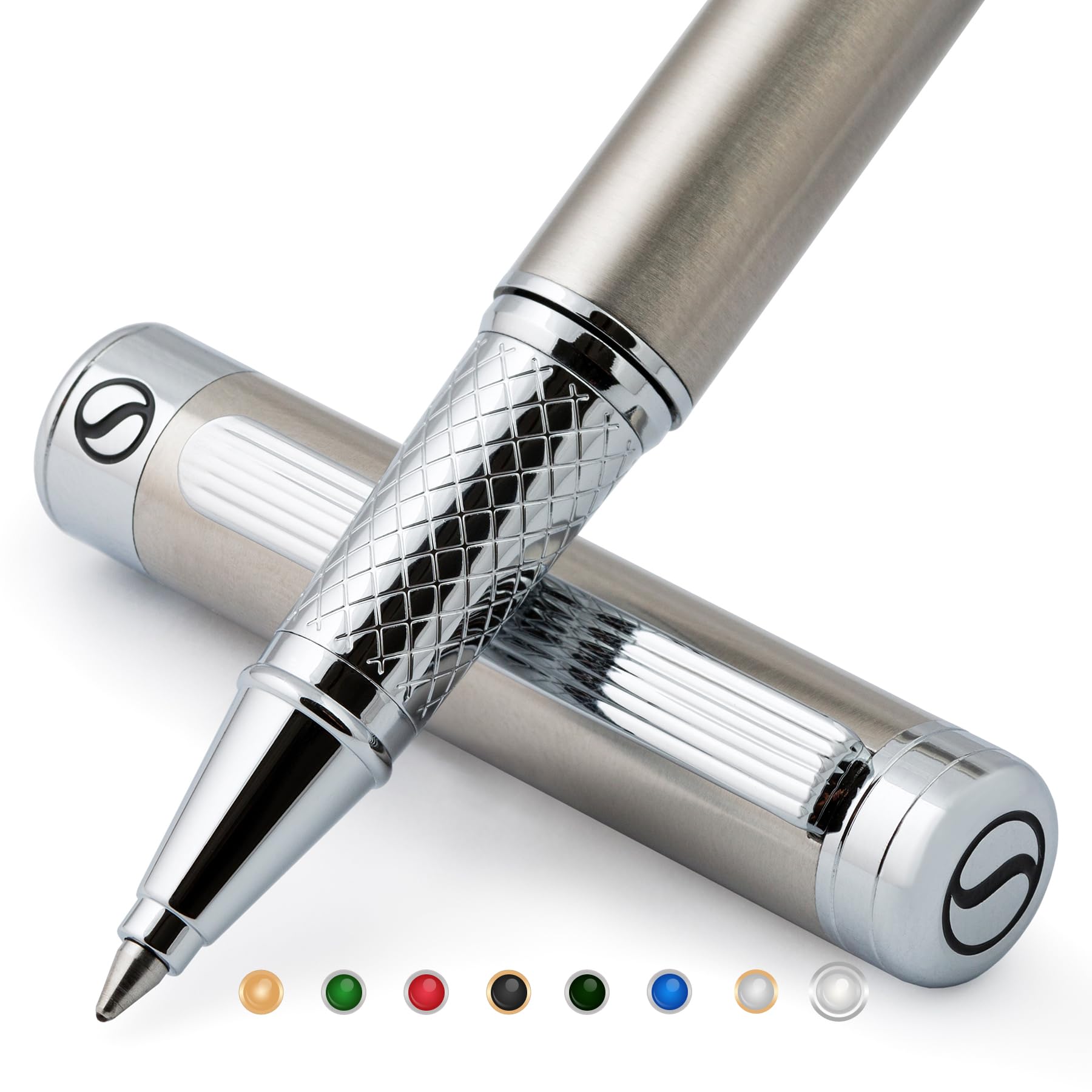 Stylo Roller Acier Inoxydable Scriveiner - Coffret Cadeau