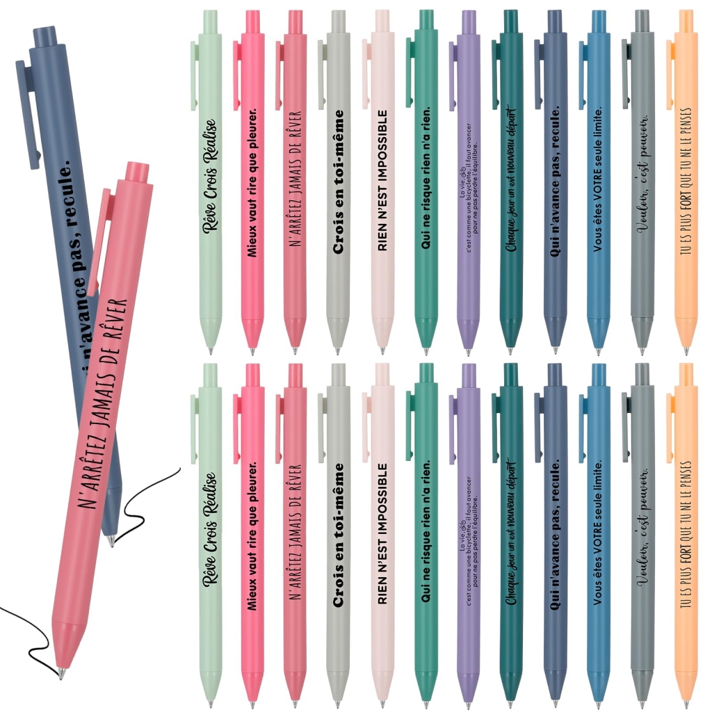 Lot de 24 Stylos Bille Motivants Xingch - Citations Inspirantes