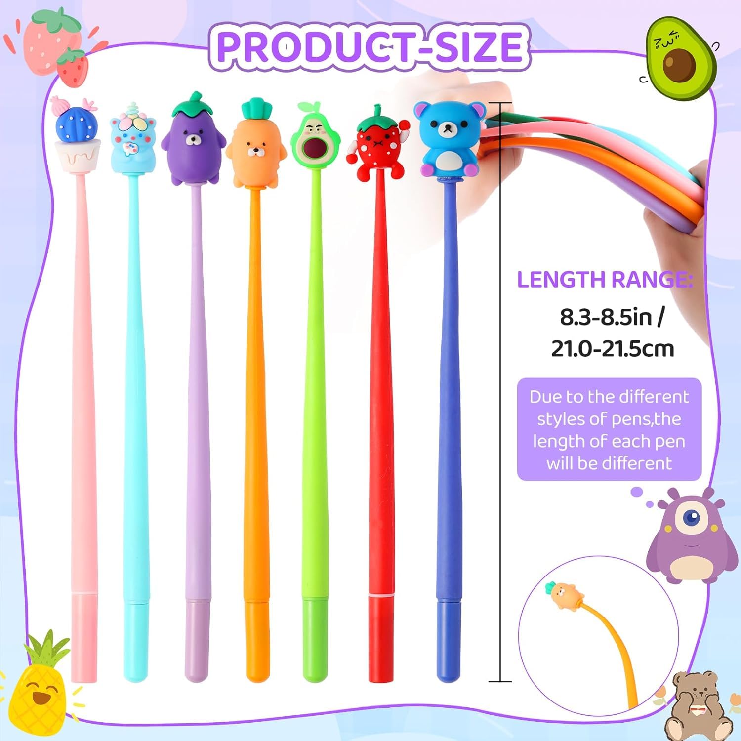 30 Stylos Gel Kawaii Moxiewell avec Motifs Cartoon - Cadeau Anniversaire Enfants – Image 3