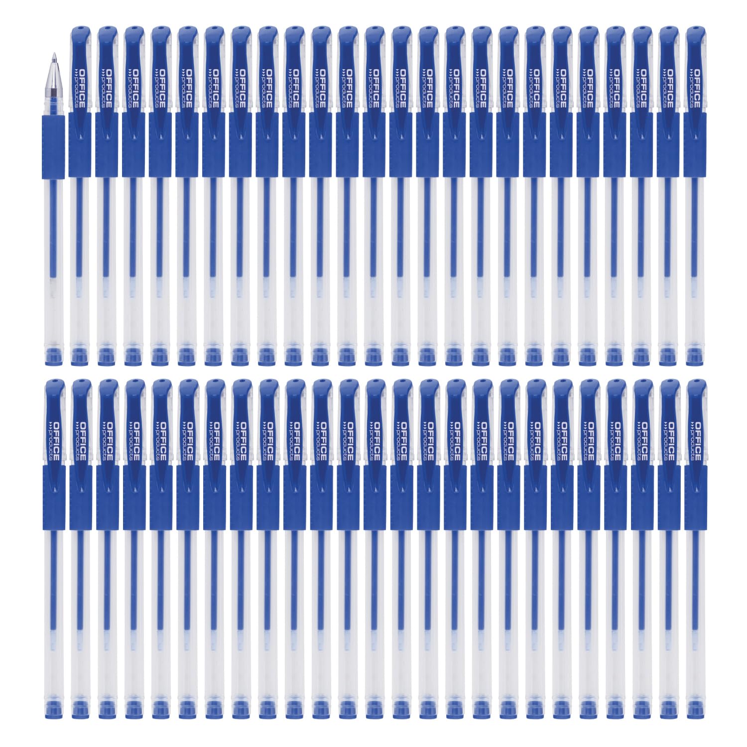Lot de 50 Stylos Gel Bleu 0,5 mm Officer Products