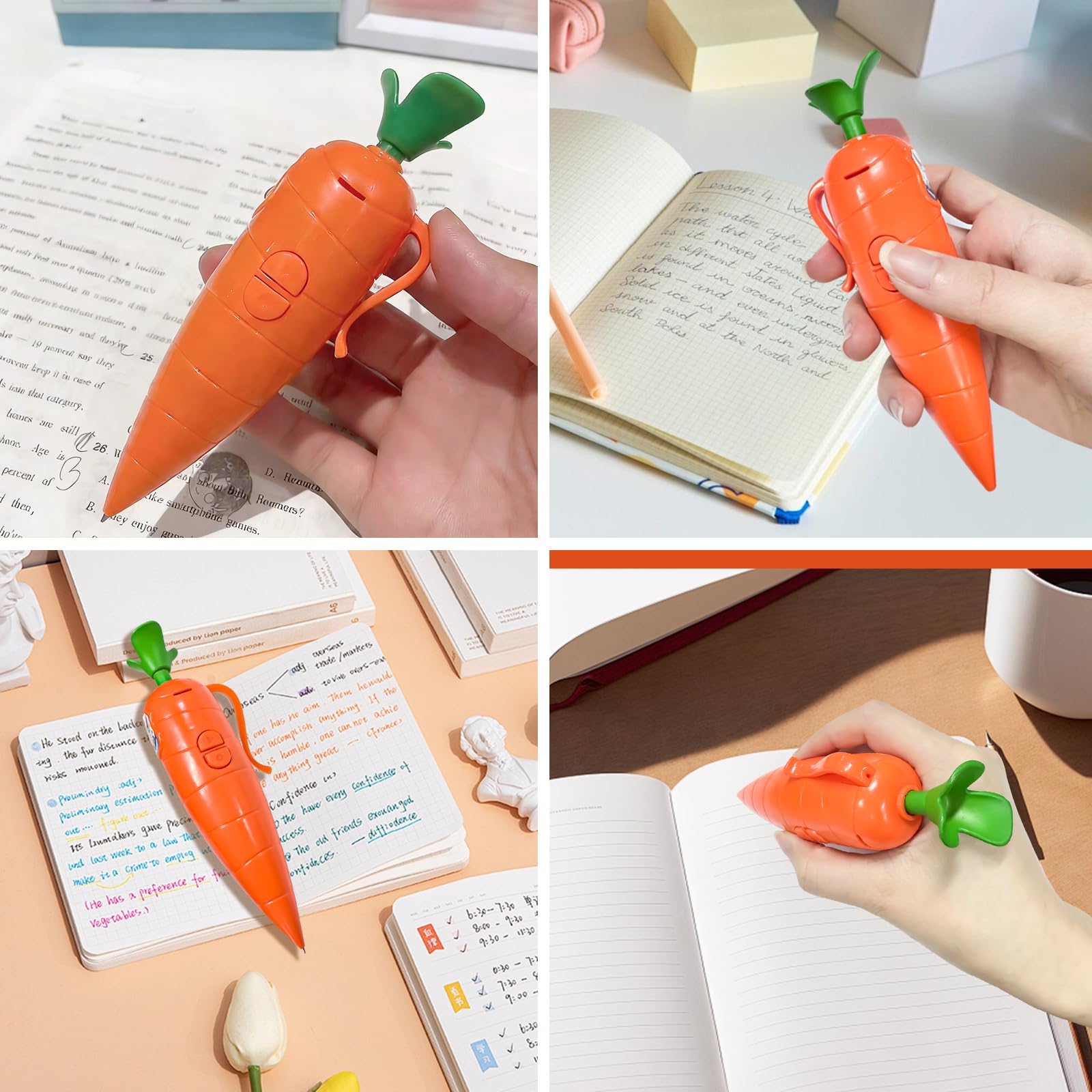 Stylo Enregistreur Carotte Suevut - Stylo Bille Orange Mignon – Image 6