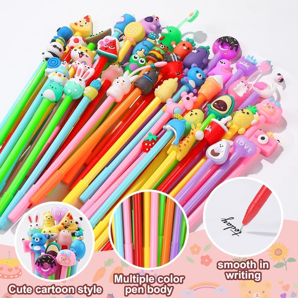 30 Stylos Gel Kawaii Moxiewell avec Motifs Cartoon - Cadeau Anniversaire Enfants – Image 2