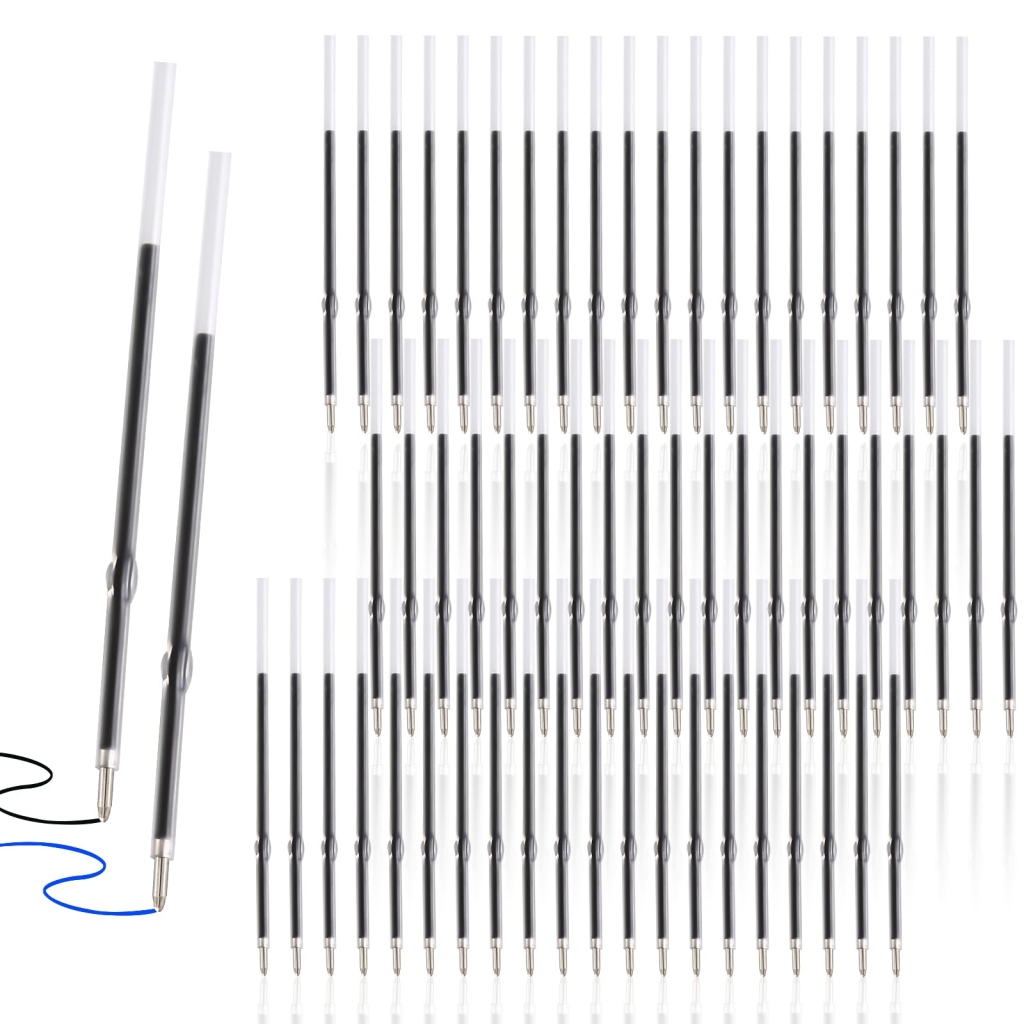Recharge Stylo Bille RMIVEGLIA Lot de 60 - Bleu et Noir 1,0 mm