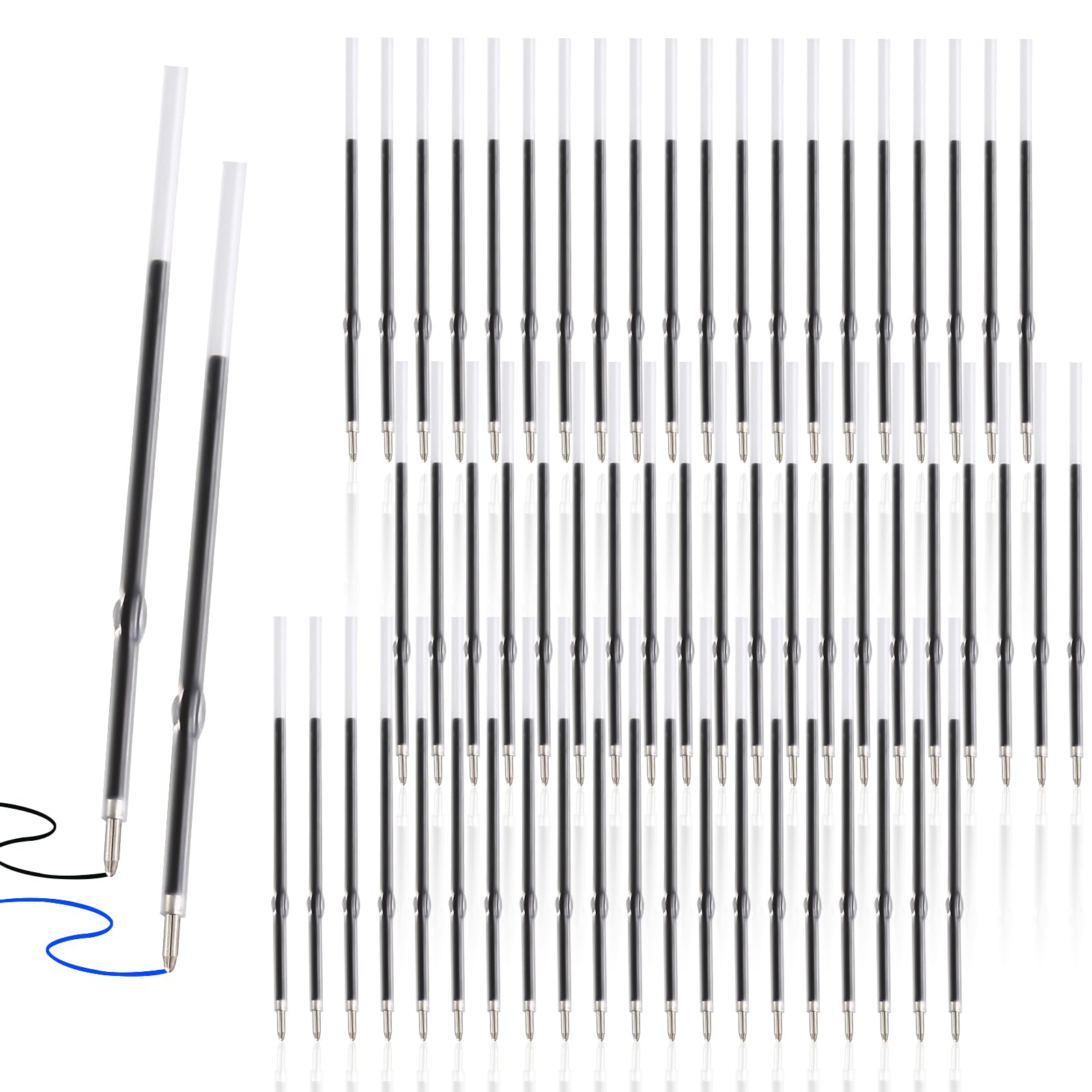 Recharge Stylo Bille RMIVEGLIA Lot de 60 - Bleu et Noir 1,0 mm