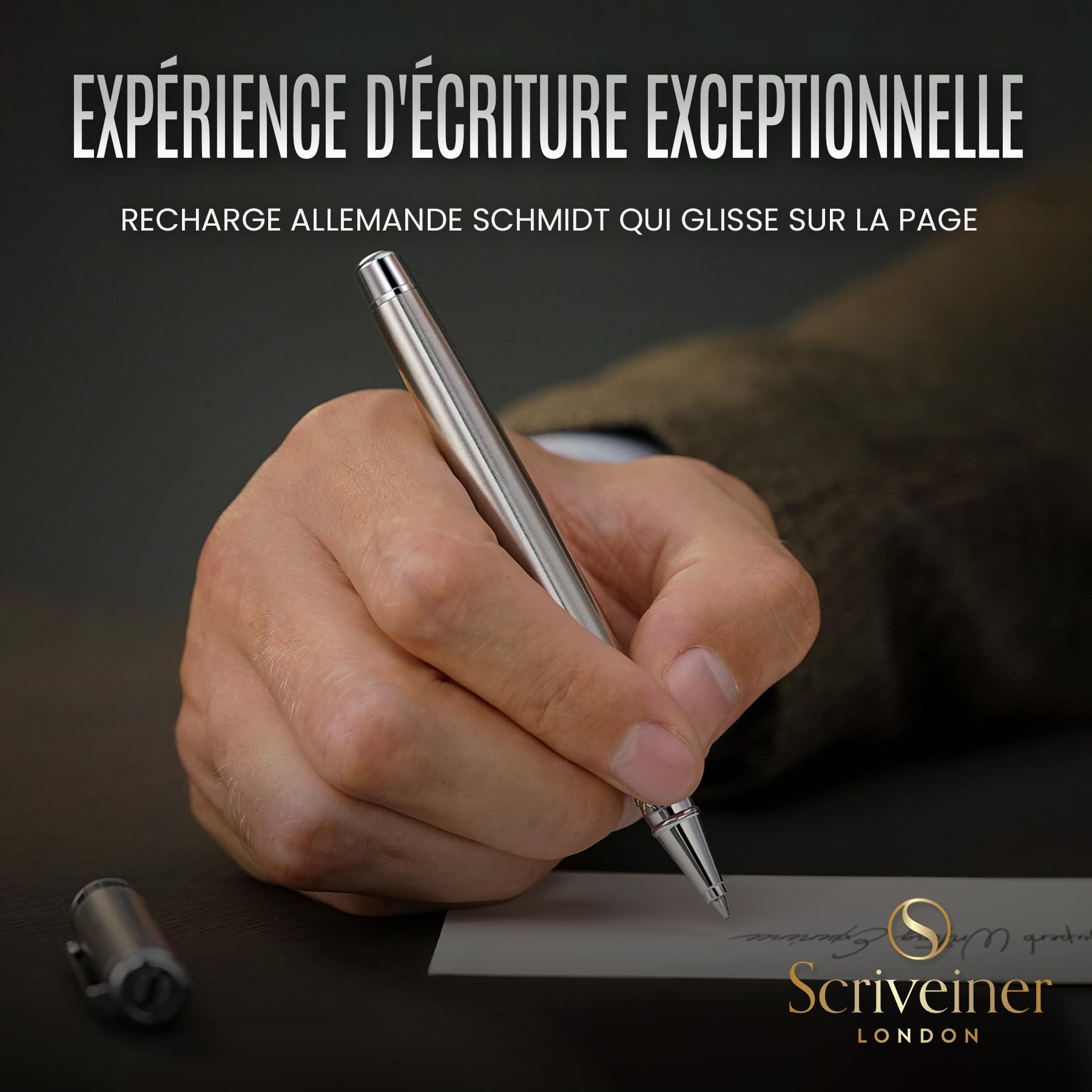 Stylo Roller Acier Inoxydable Scriveiner - Coffret Cadeau – Image 4