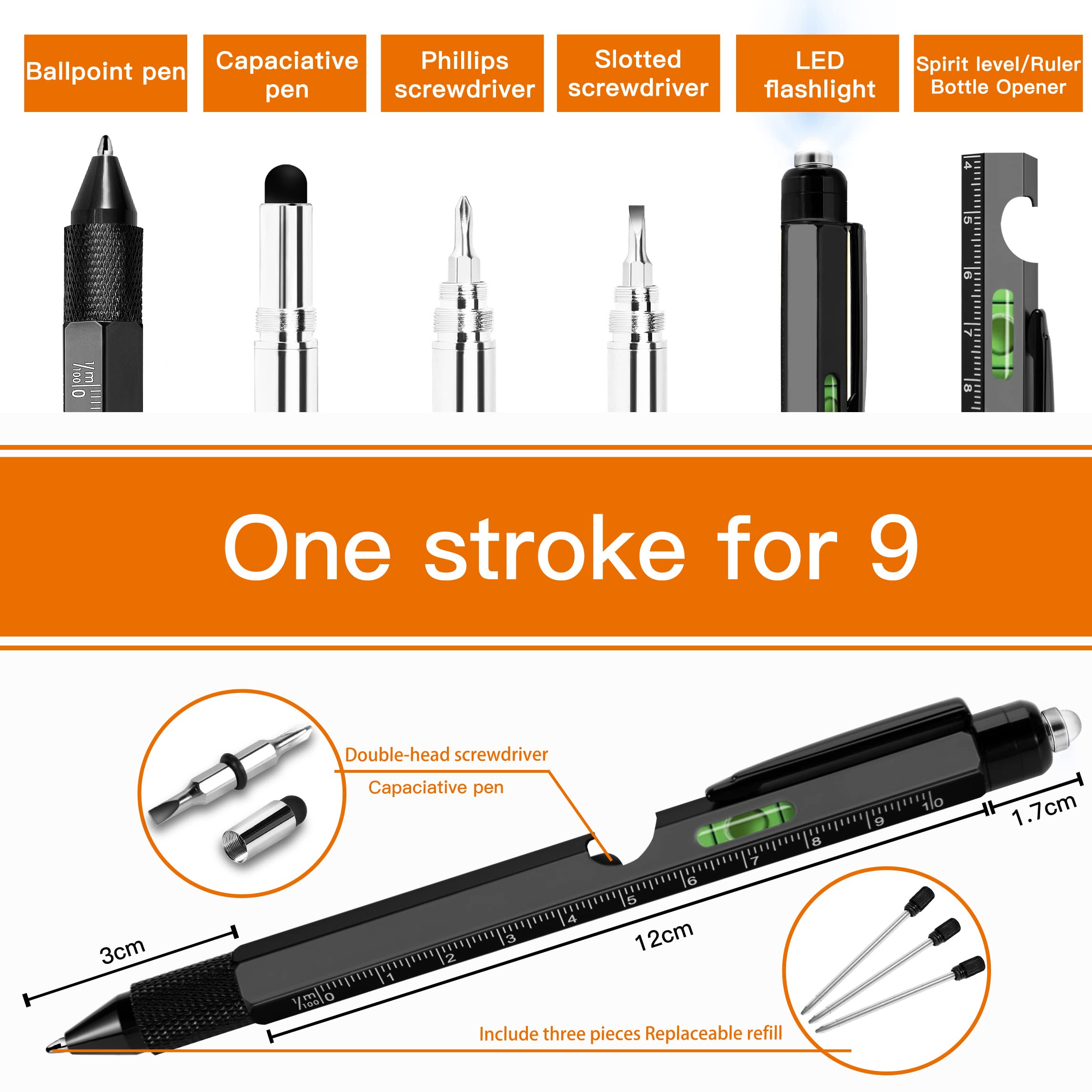 Stylo Multifonction 9 en 1 YOFIG - Cadeau Homme Saint-Valentin – Image 2