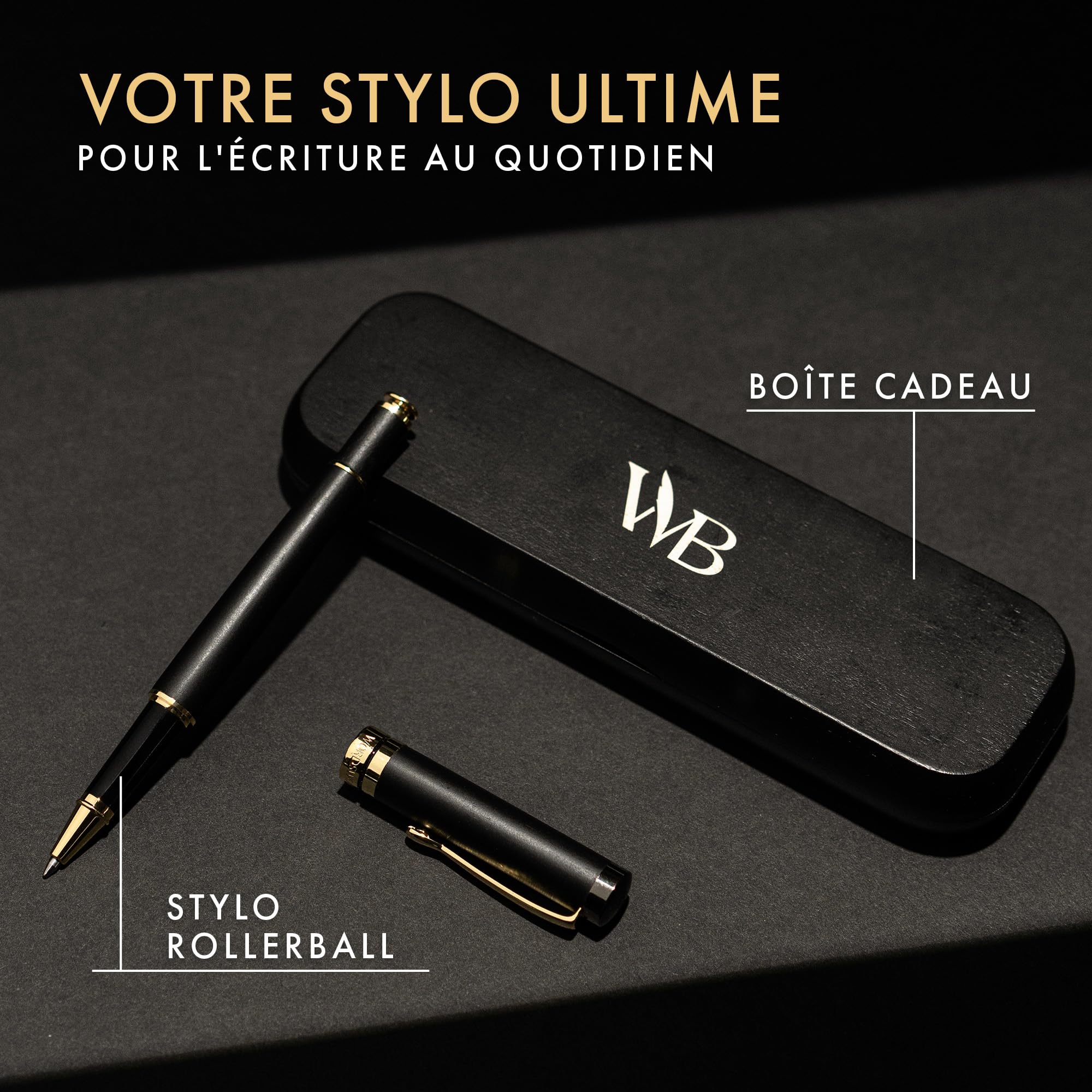 Stylo Roller Luxe Wordsworth and Black Bambou Bois Noir – Image 3