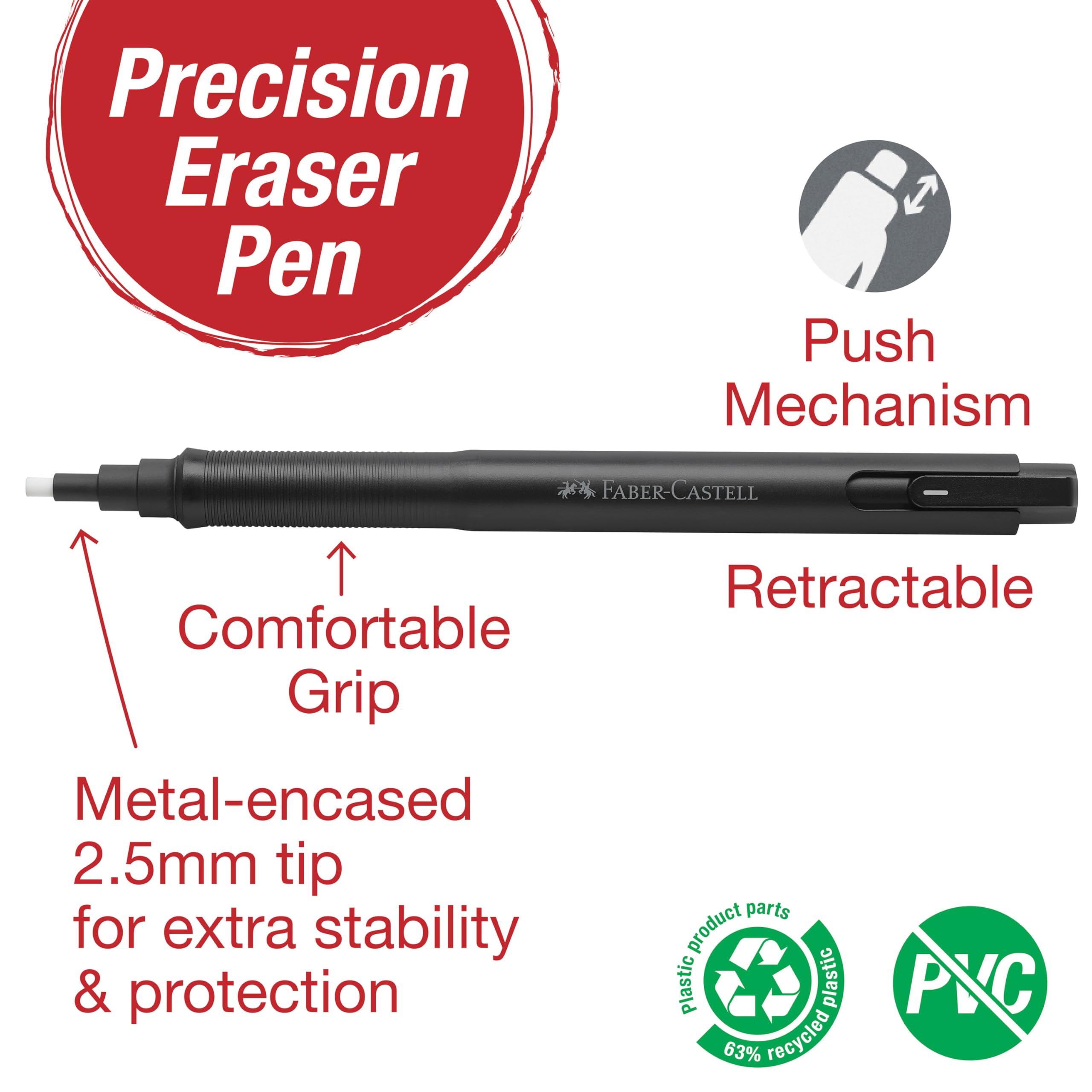 Stylo Gomme de Précision Faber-Castell - Rechargeable avec Embout Métal – Image 2