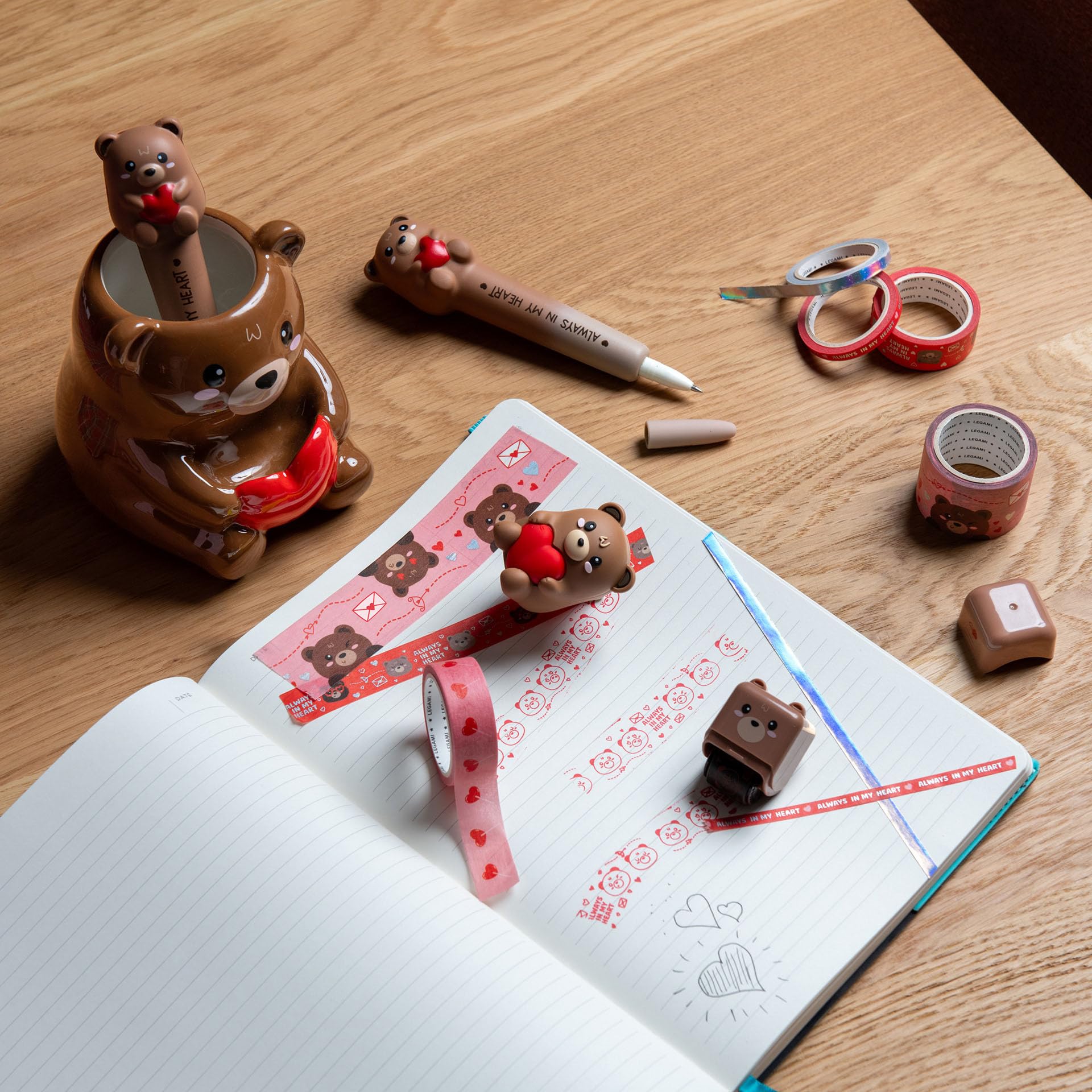 Stylo Gel Anti-Stress Teddy Bear Legami - Encre Noire – Image 6