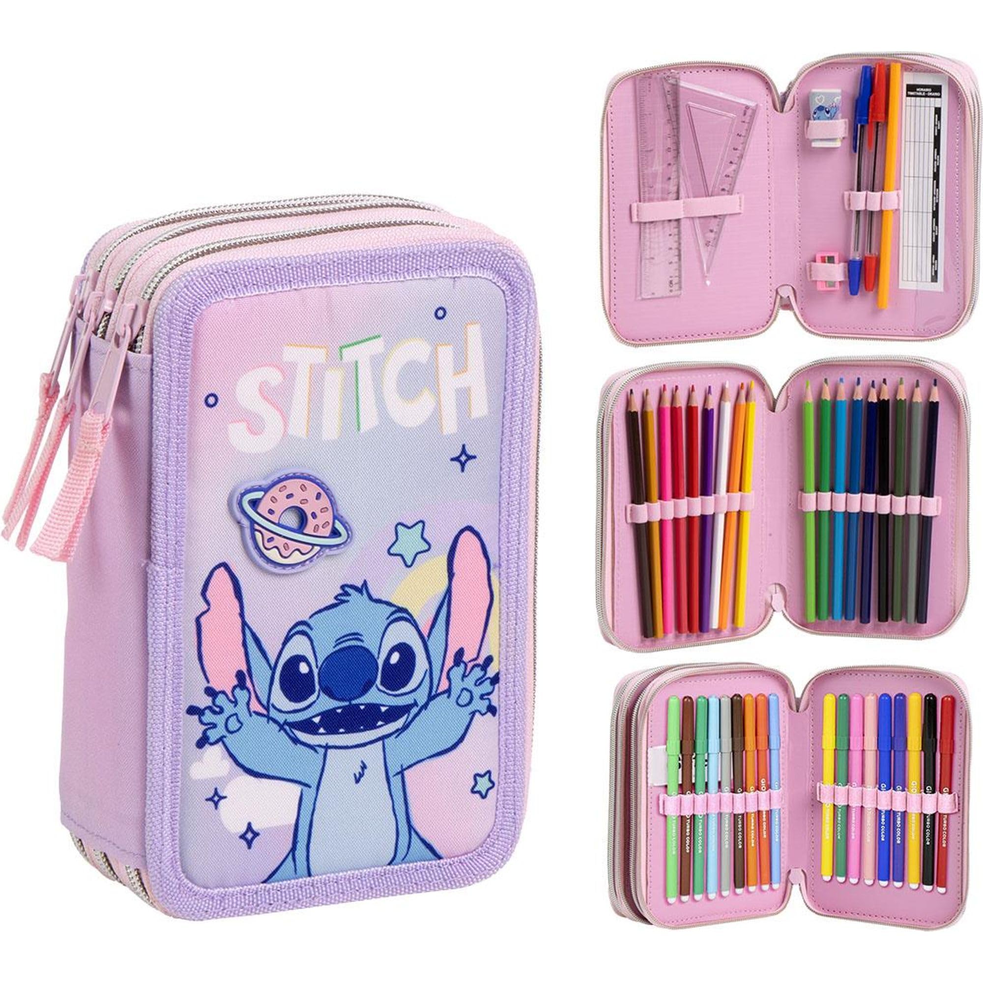 Trousse Scolaire Stitch Disney avec Accessoires Giotto - Cerdá
