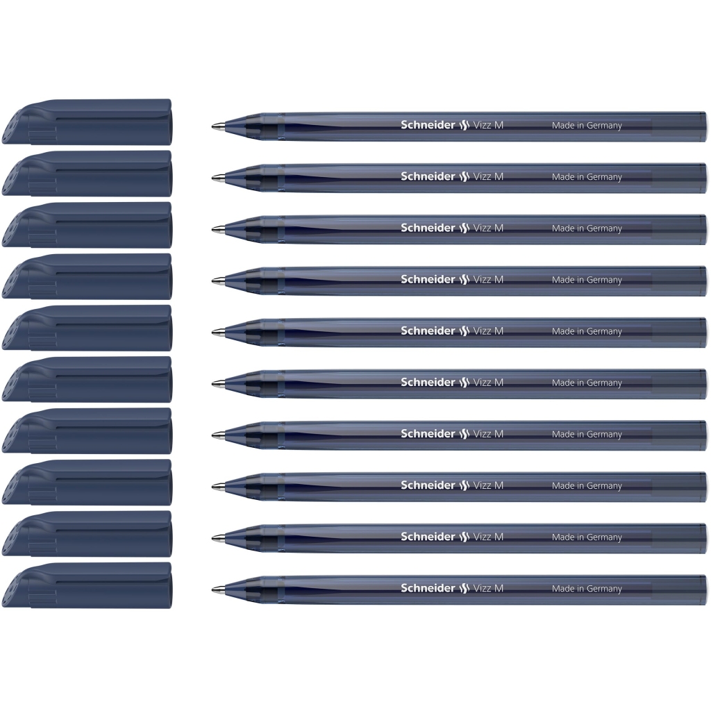Stylo Bille Vizz 102223 Schneider - Lot de 10, Bleu Nuit