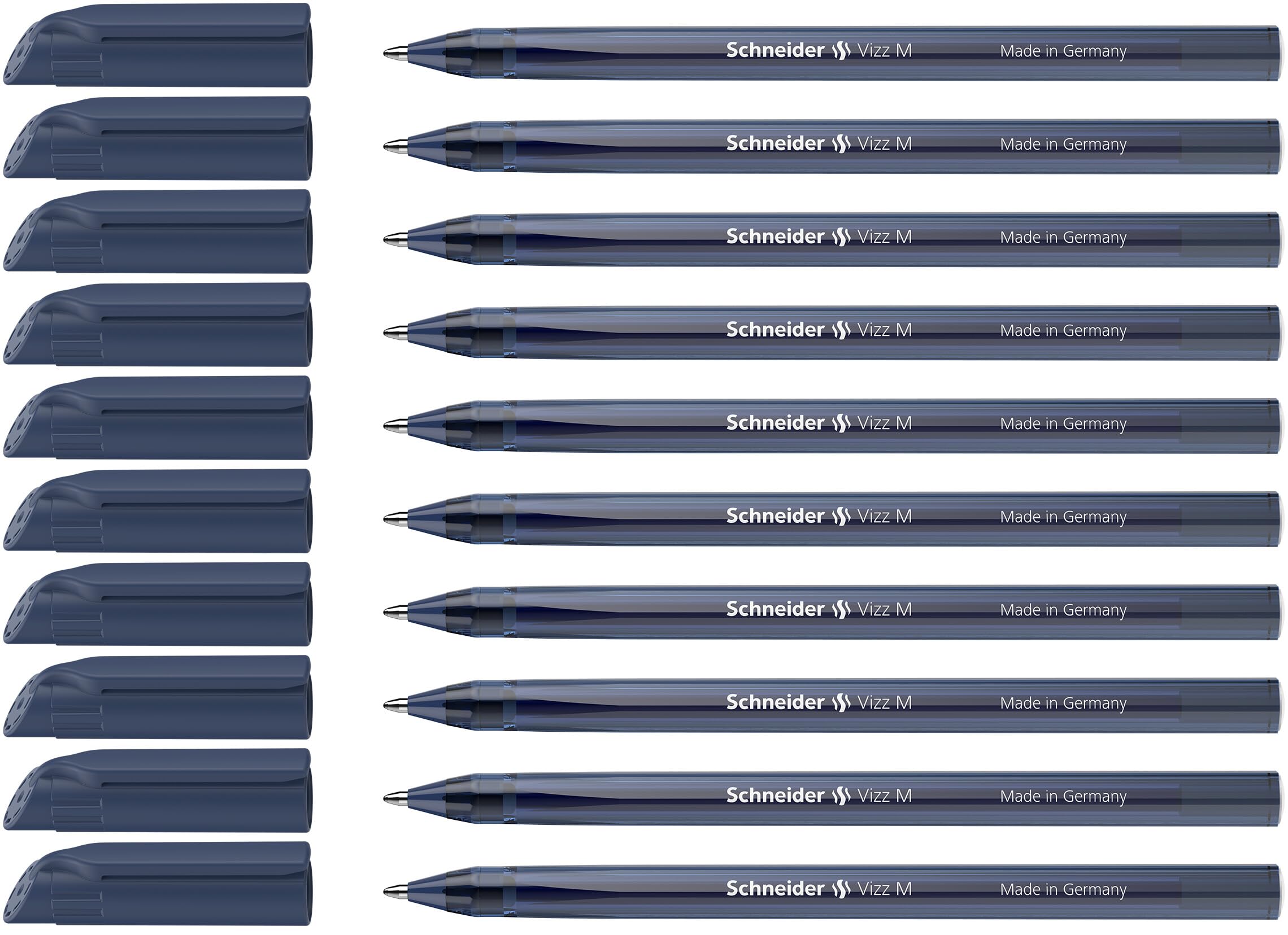Stylo Bille Vizz 102223 Schneider - Lot de 10, Bleu Nuit
