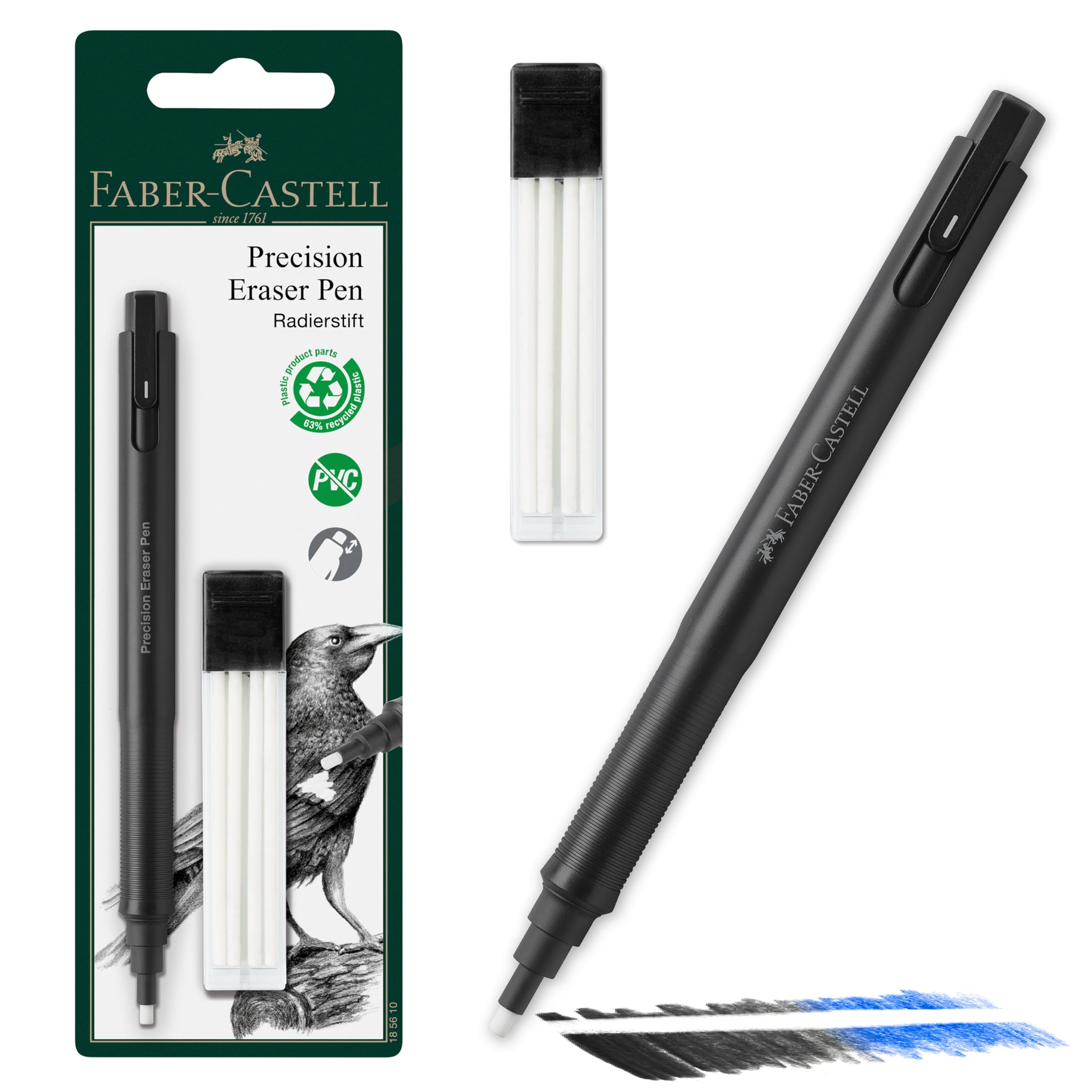 Stylo Gomme de Précision Faber-Castell - Rechargeable avec Embout Métal