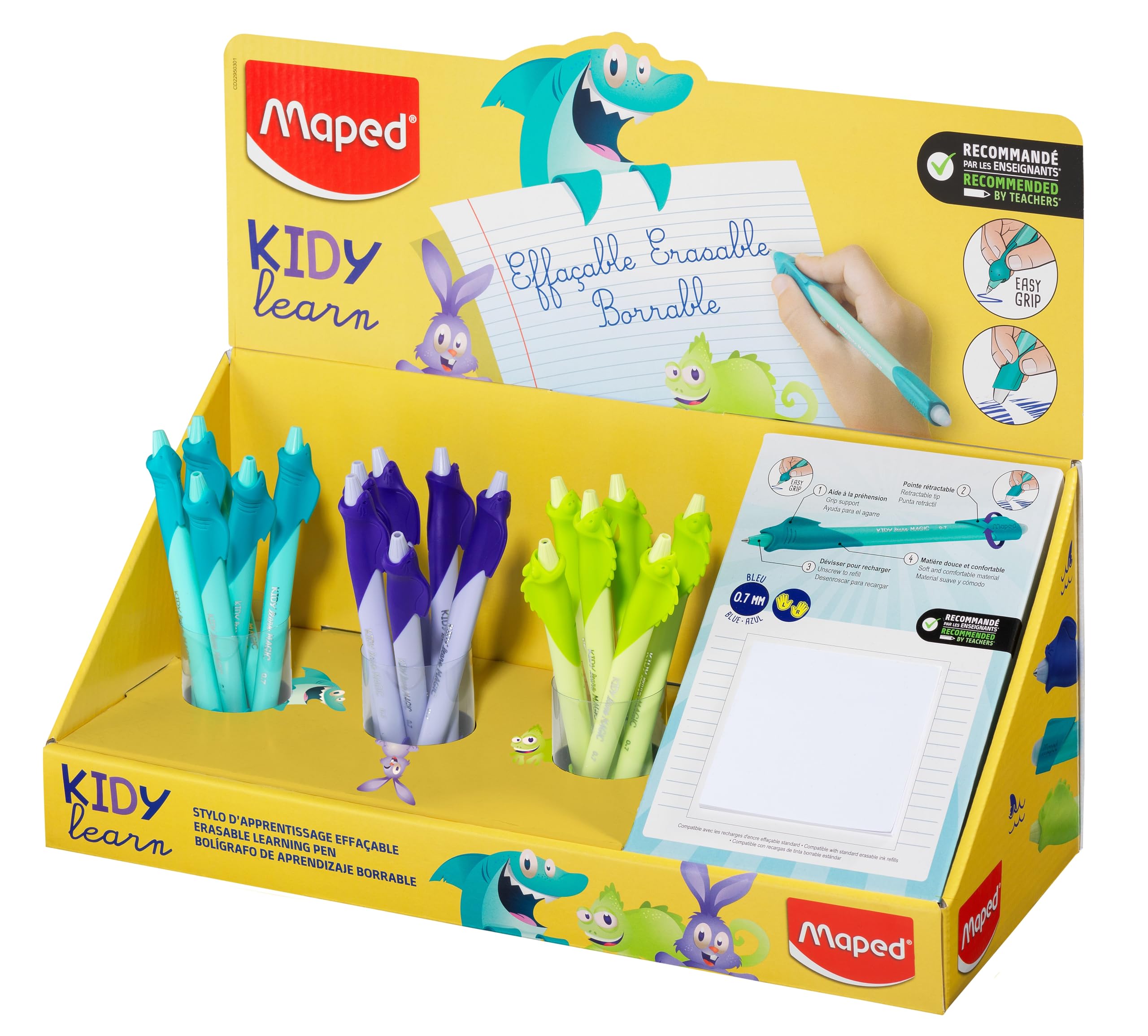 Stylo Effaçable Kidy Learn Maped – Animaux Enfants avec Gomme Intégrée