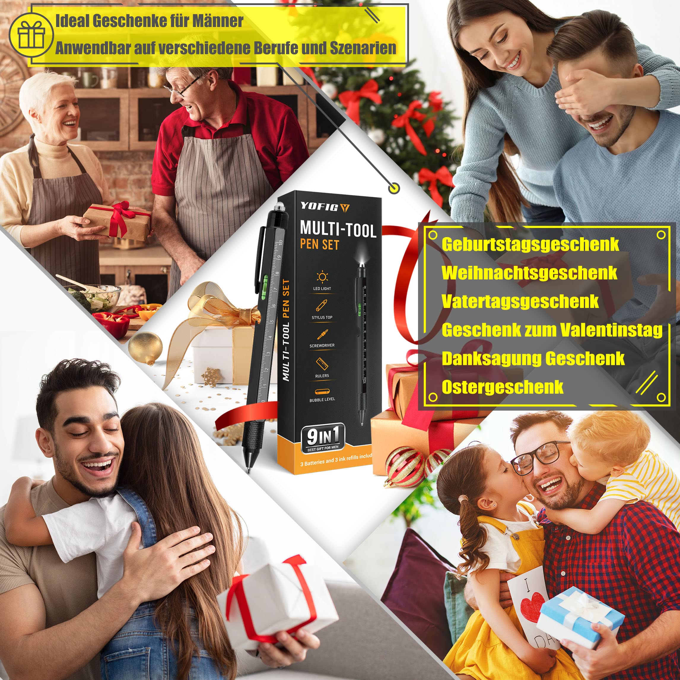 Stylo Multifonction 9 en 1 YOFIG - Cadeau Homme Saint-Valentin – Image 3