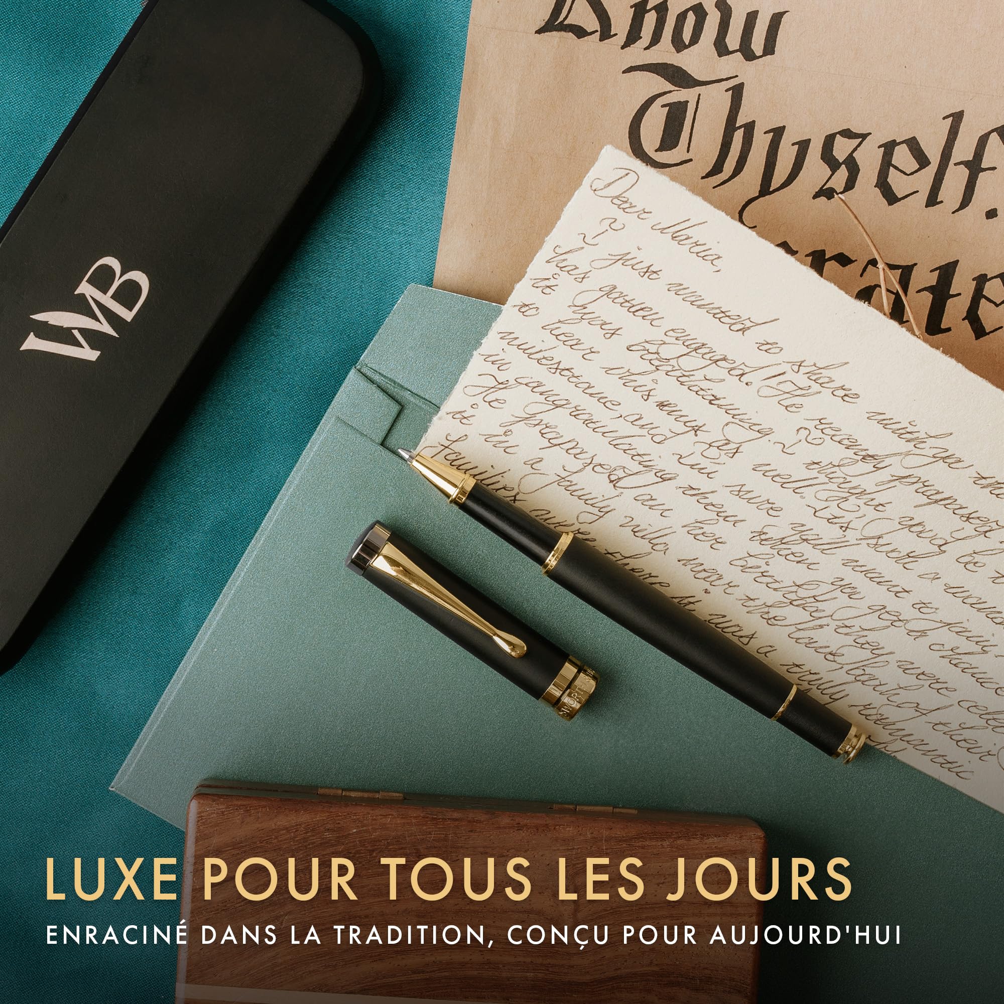 Stylo Roller Luxe Wordsworth and Black Bambou Bois Noir – Image 6