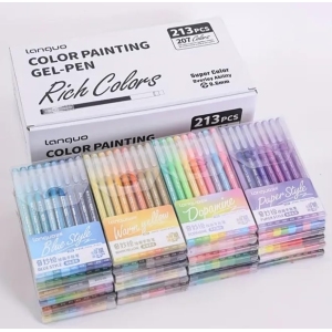 Lot de 213 stylos gel 207 couleurs pour dessin et coloriage - vue 5