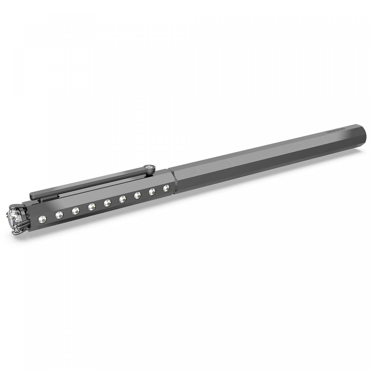 Stylo Bille Classique Swarovski en Métal Chromé - Noir – Image 3
