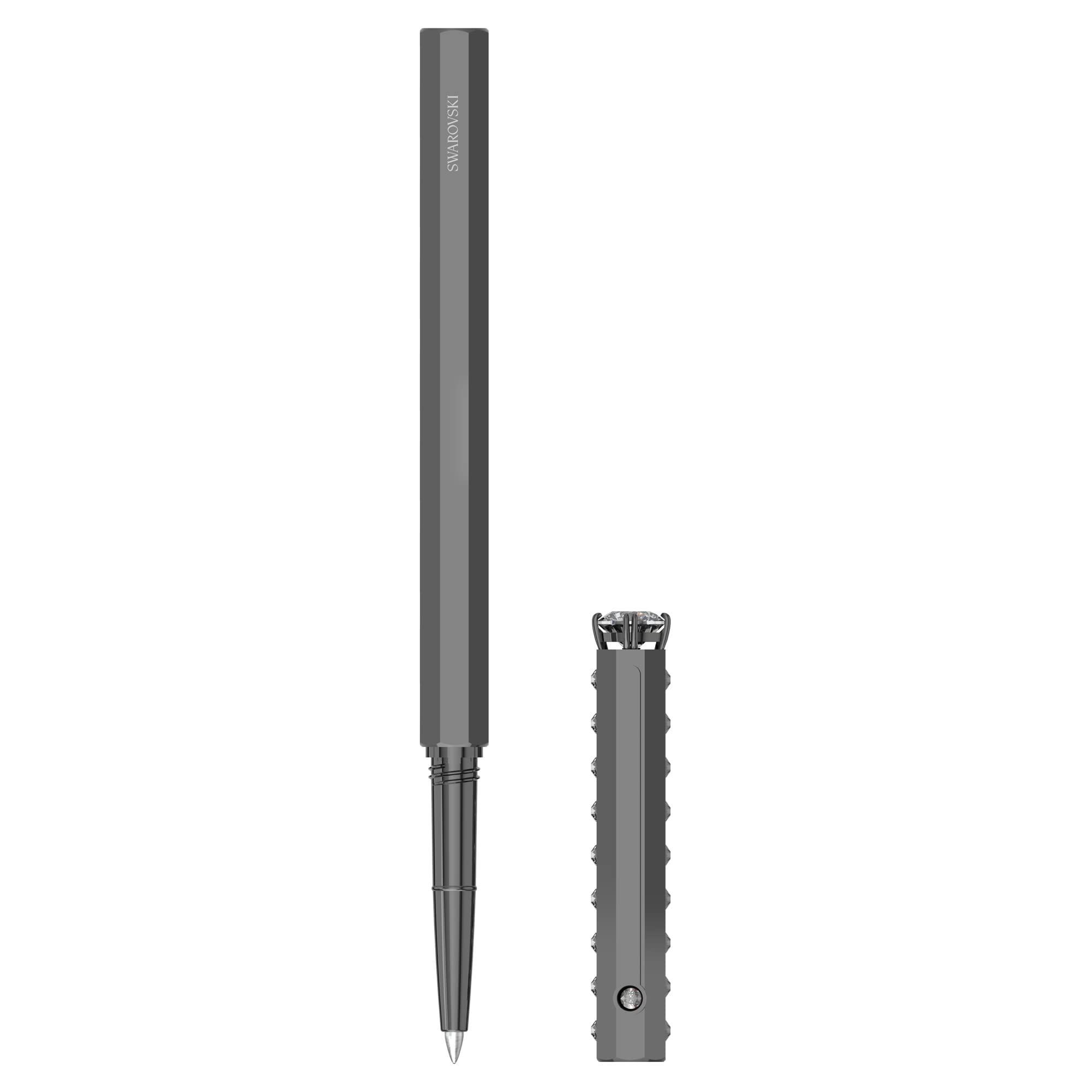 Stylo Bille Classique Swarovski en Métal Chromé - Noir – Image 2
