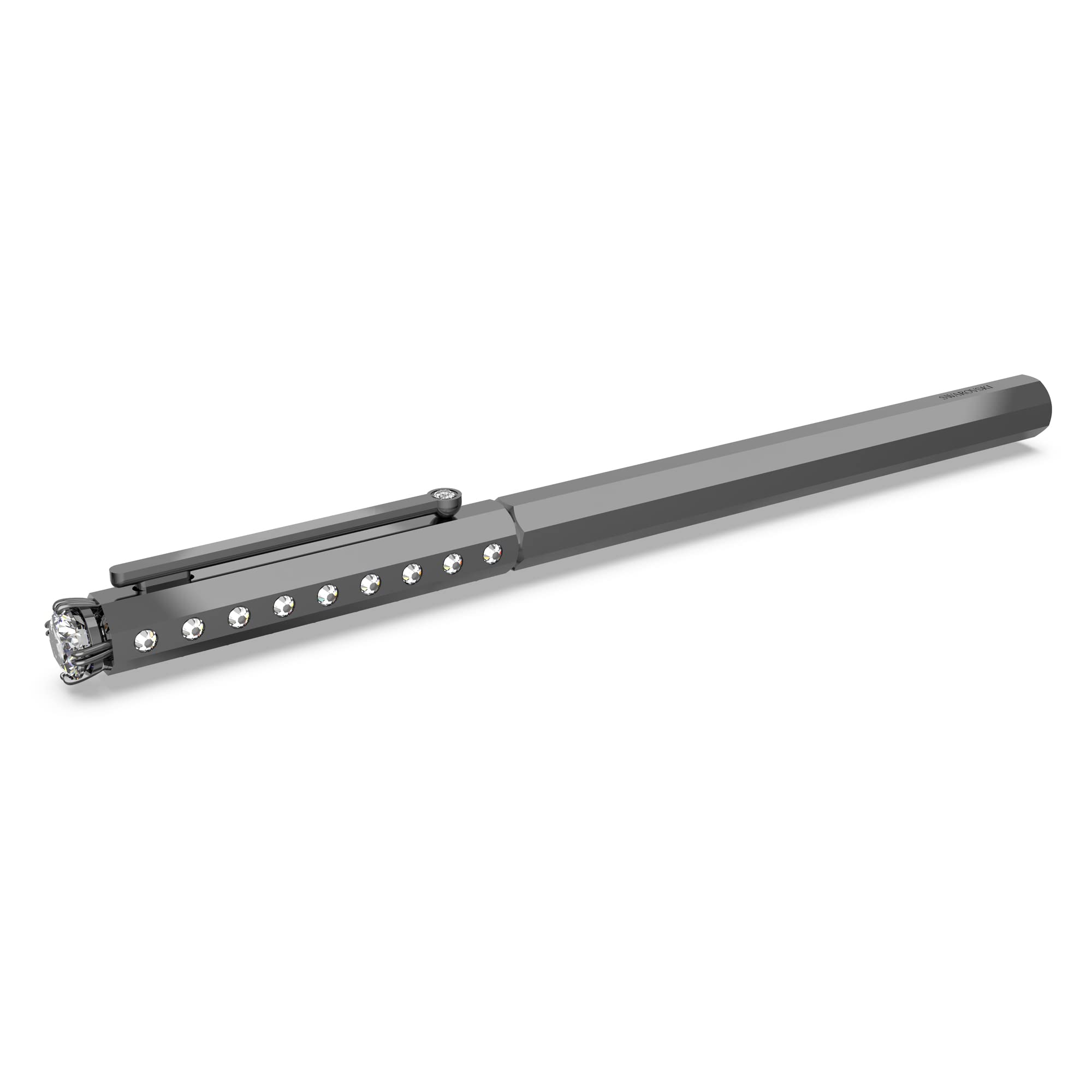 Stylo Bille Classique Swarovski en Métal Chromé - Noir
