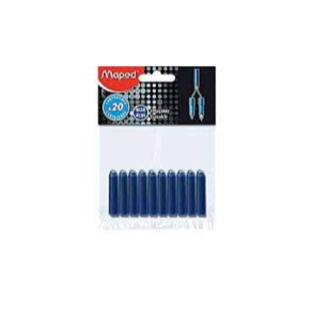 Recharge Cartouche Encre Bleue Effaçable Maped - Lot de 20 – Image 2