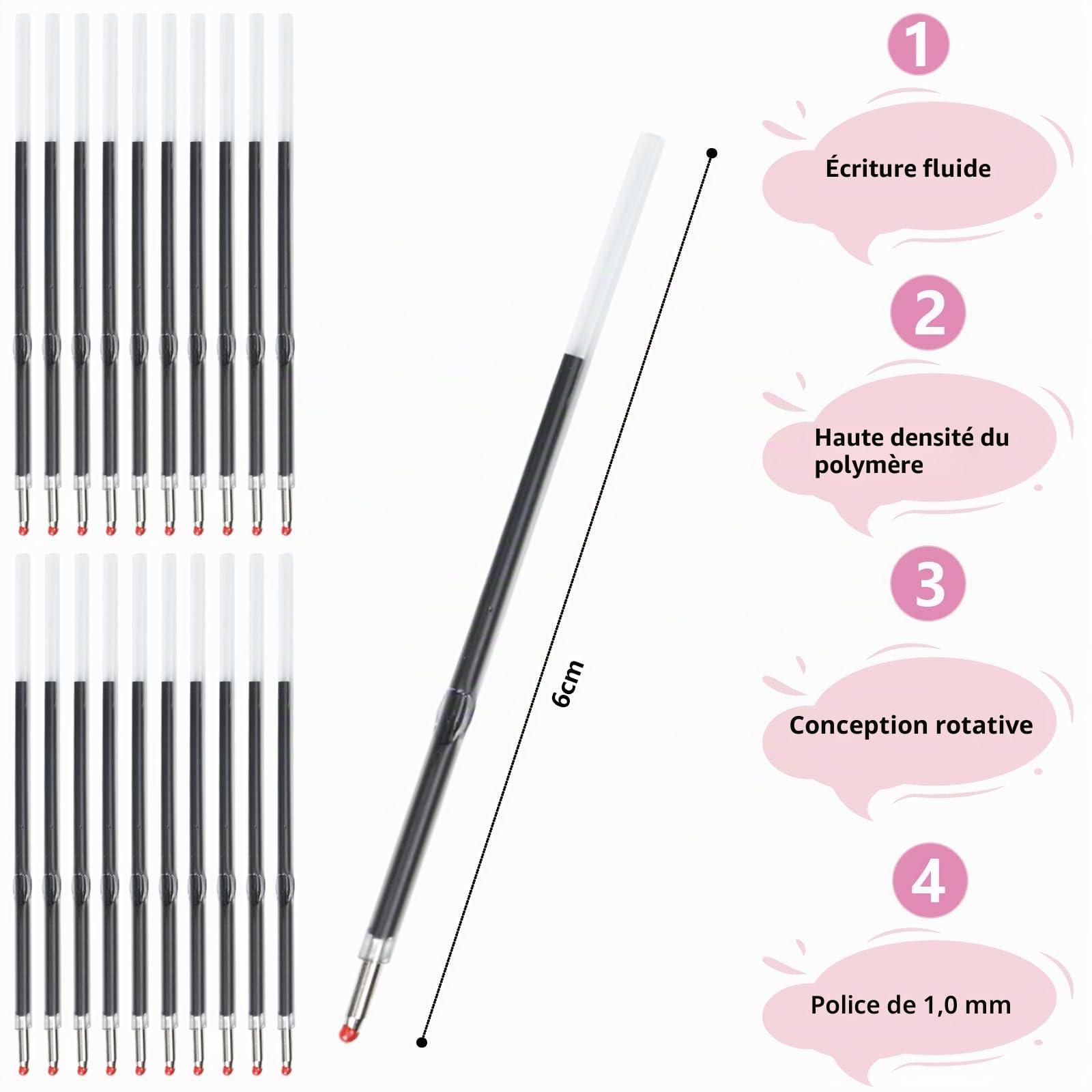 Set de Stylos Bille Rétractables Hengxinchen - 10 Stylos + 20 Recharges – Image 4