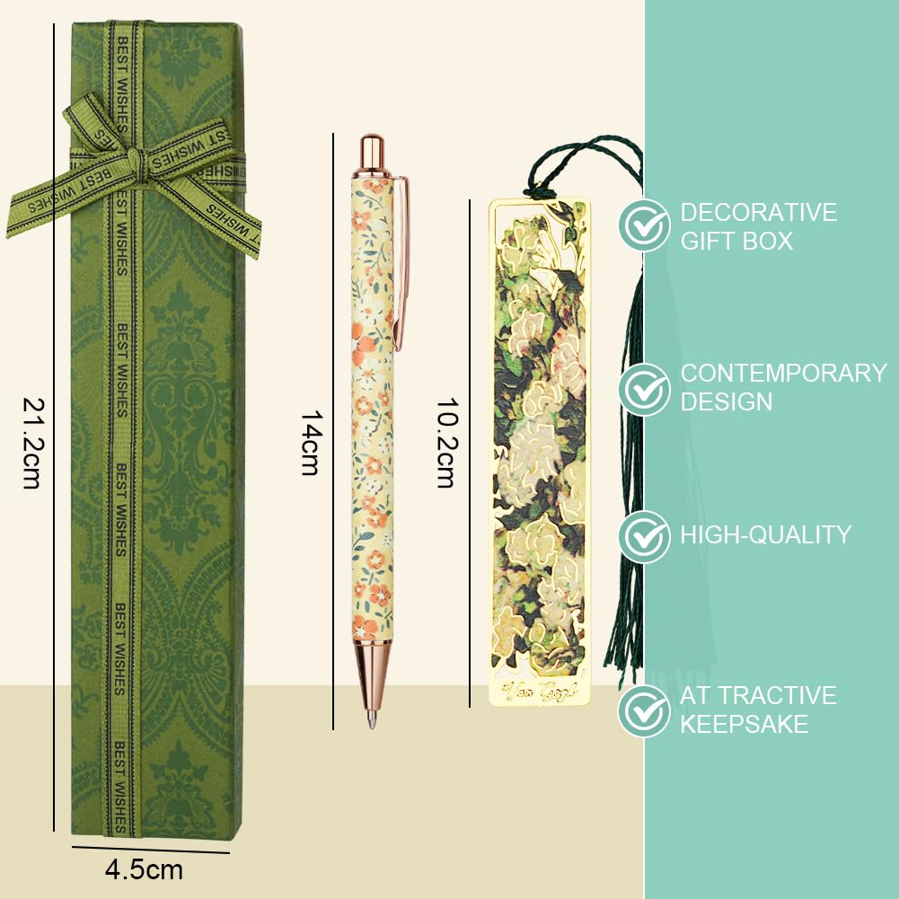 Lot de 3 Stylos à Bille Motif Floral AUAUY - Coffret Cadeau – Image 2