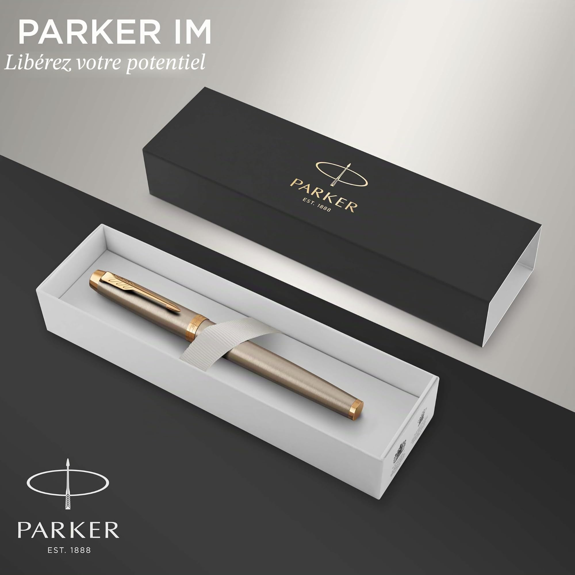 Stylo Roller Parker IM Métal Brossé - Coffret Cadeau – Image 2