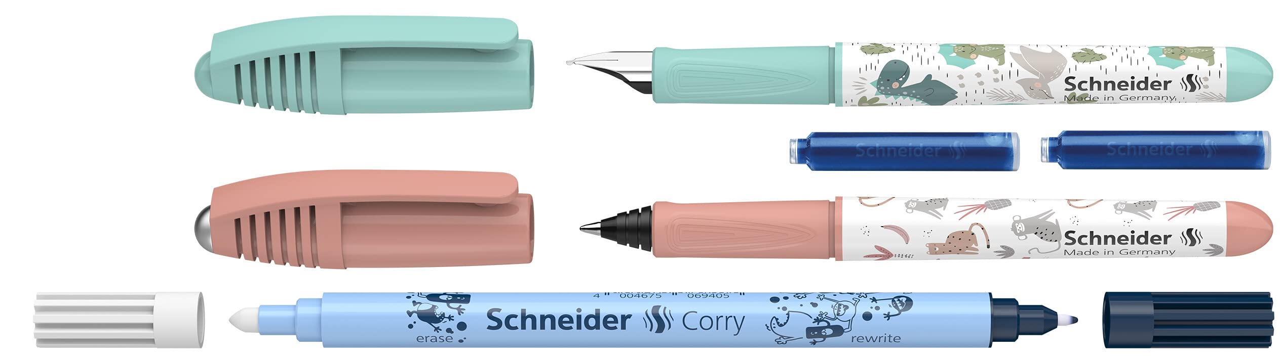 Set d'Écriture Stylo Plume + Roller + Effaceur Schneider - Motif Aléatoire – Image 2