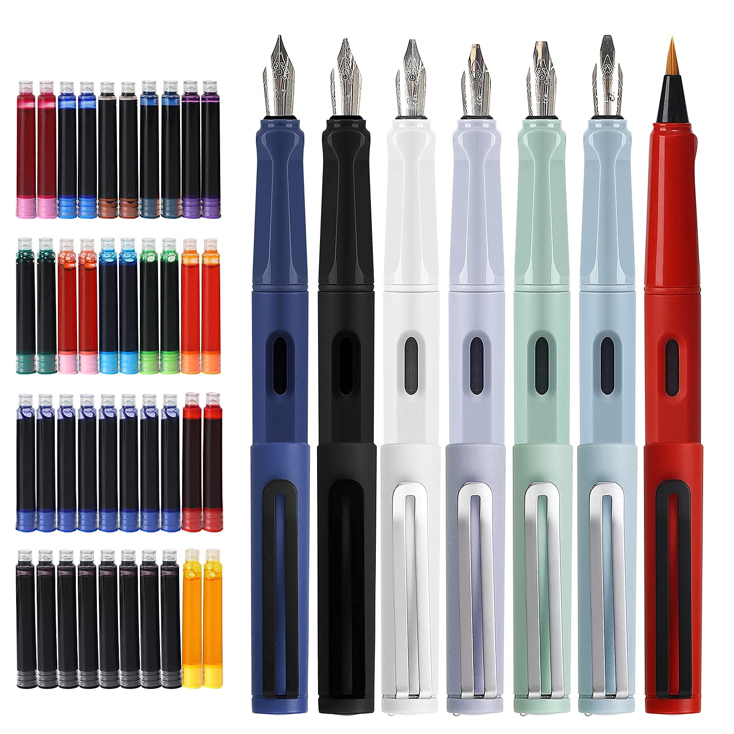 Lot de 7 Stylos Plume Calligraphie GC QUILL avec Pointes et Cartouches – Image 4