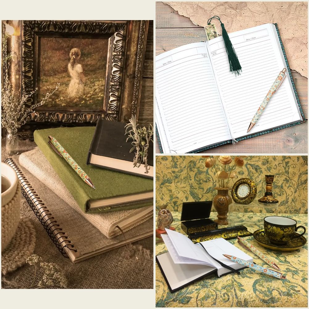 Lot de 3 Stylos à Bille Motif Floral AUAUY - Coffret Cadeau – Image 7