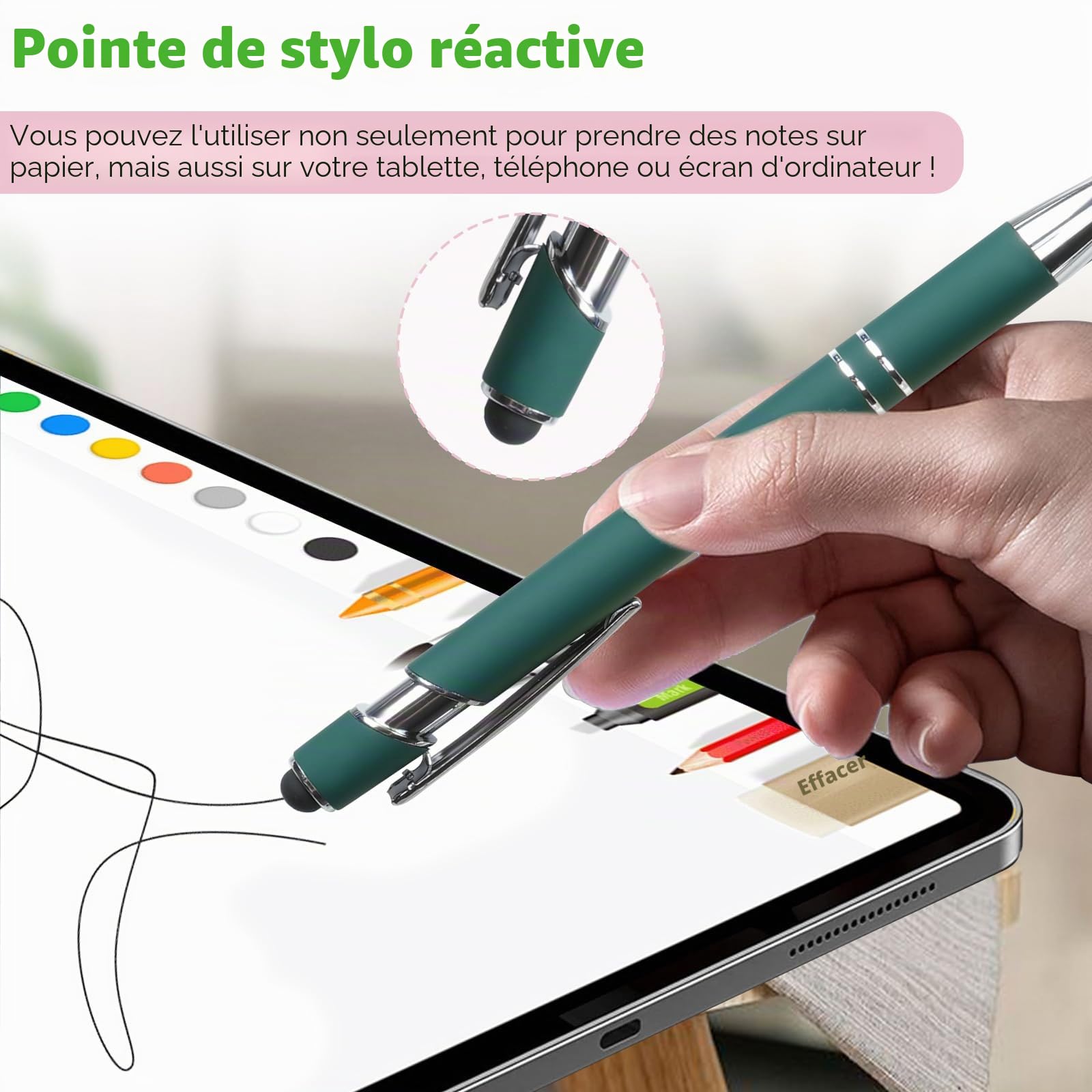 Set de Stylos Bille Rétractables Hengxinchen - 10 Stylos + 20 Recharges – Image 5