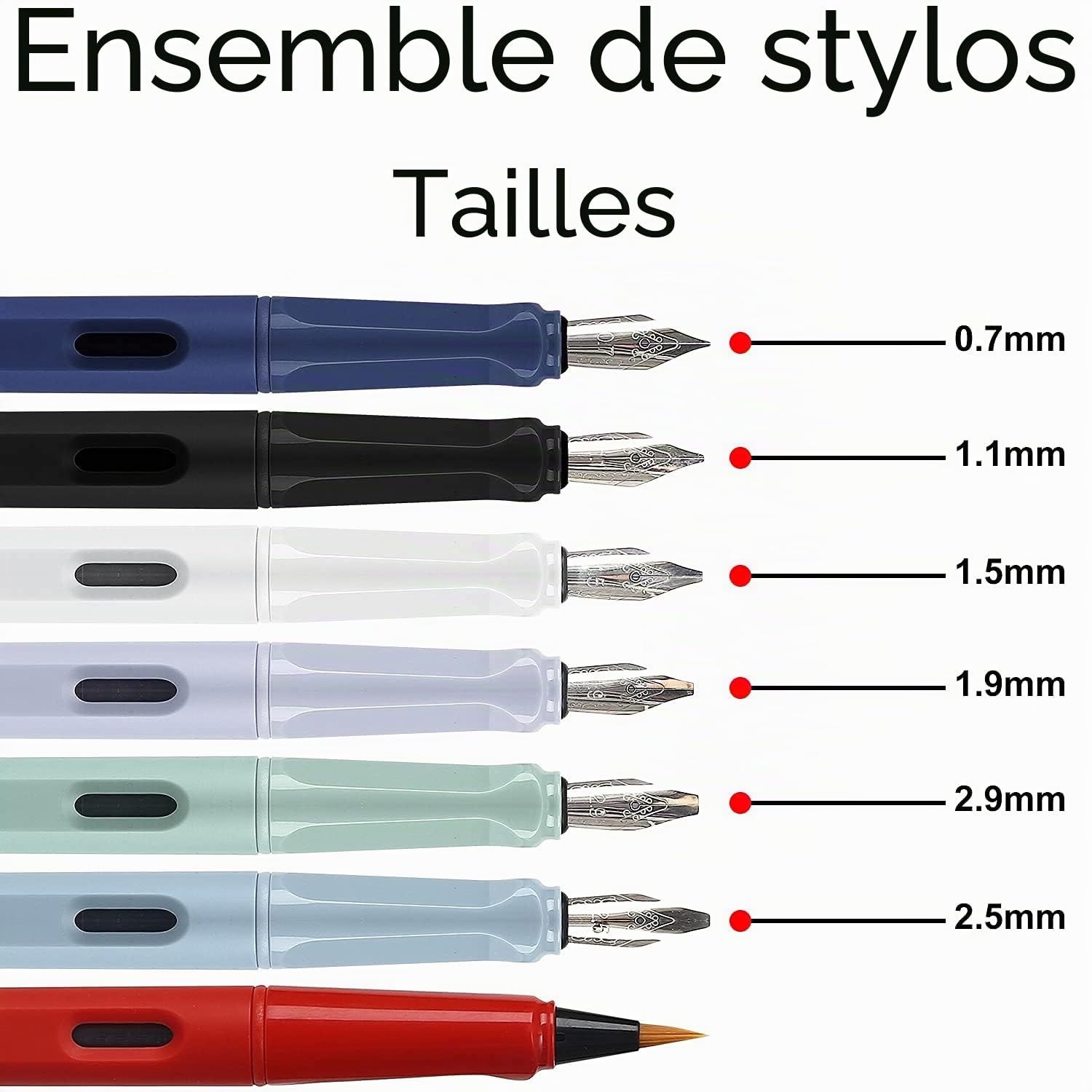 Lot de 7 Stylos Plume Calligraphie GC QUILL avec Pointes et Cartouches – Image 2