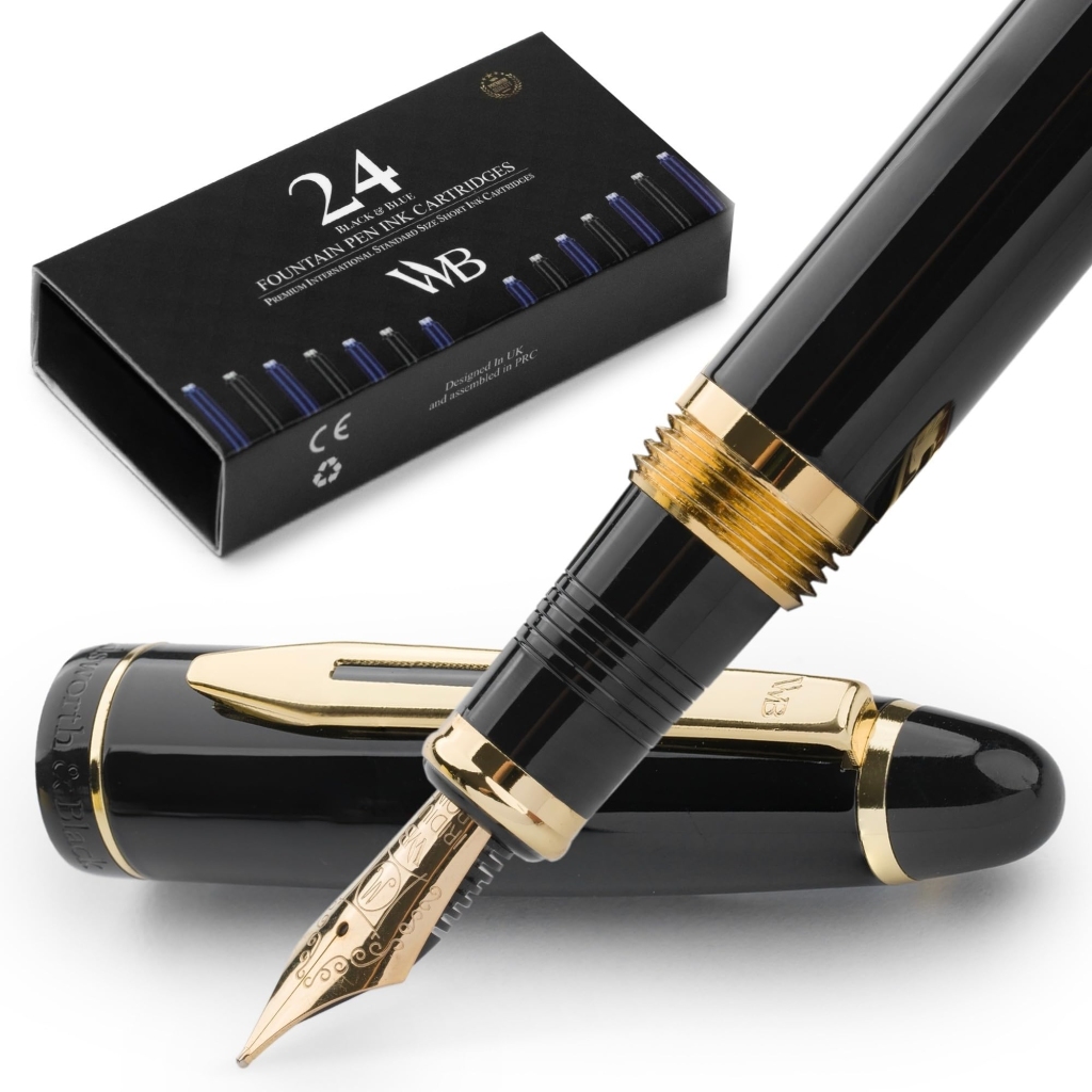 Stylo Plume Majesti Wordsworth & Black - Or Noir Coffret Cadeau