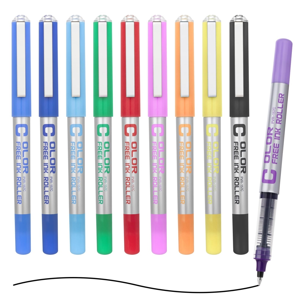 Stylo Bille Encre Liquide EYEYE 0,7 mm - Lot de 10 Couleurs