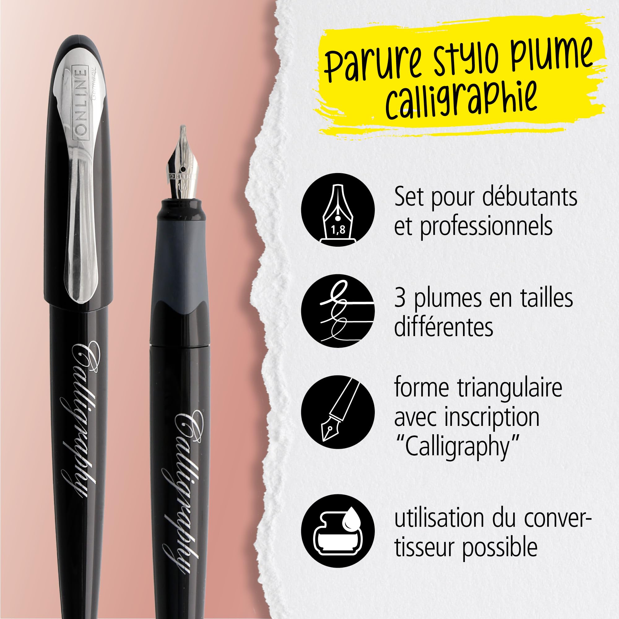 Parure Calligraphie Stylo Plume AIR Online - Coffret 3 Plumes – Image 2