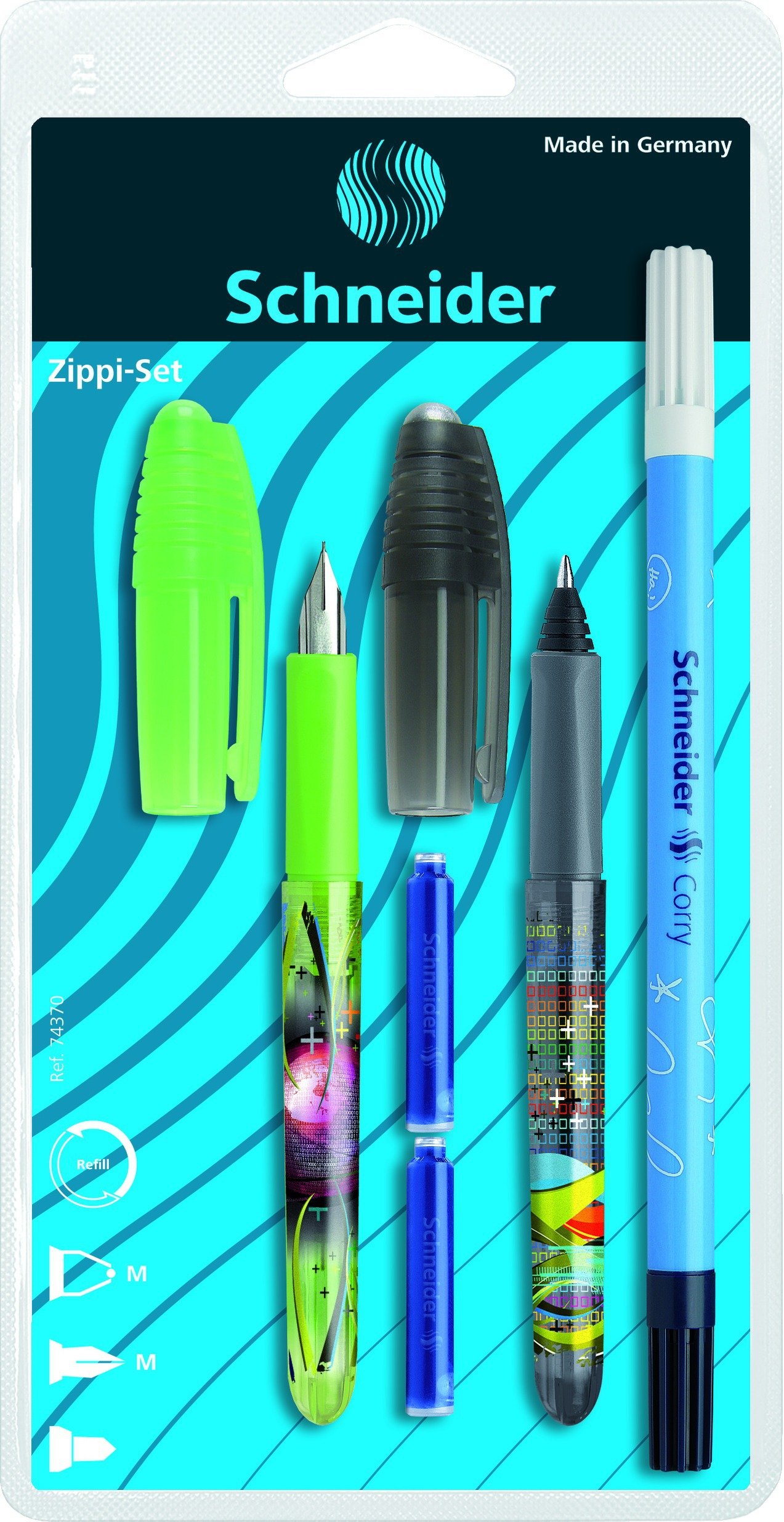 Set d'Écriture Stylo Plume + Roller + Effaceur Schneider - Motif Aléatoire – Image 5