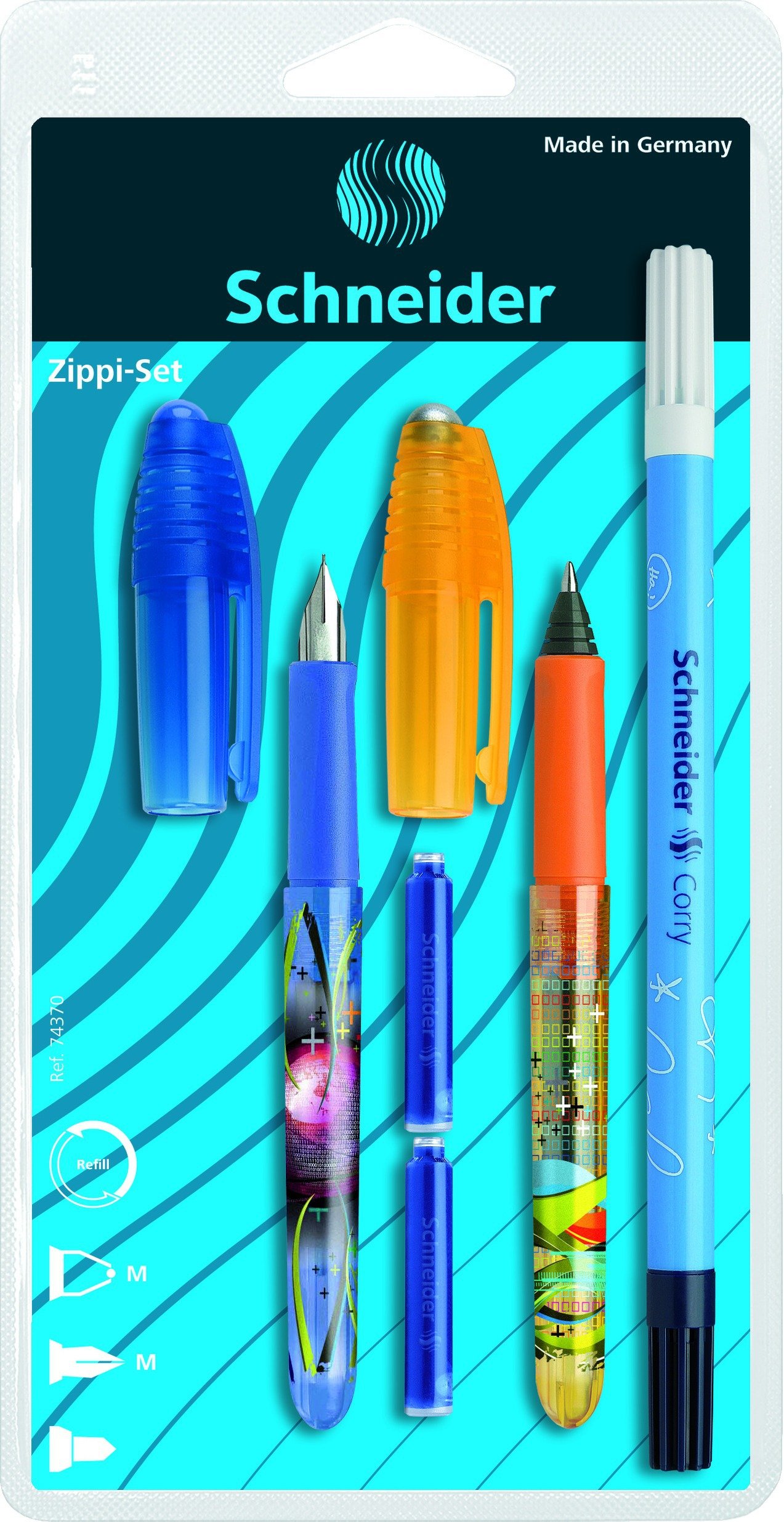 Set d'Écriture Stylo Plume + Roller + Effaceur Schneider - Motif Aléatoire – Image 3