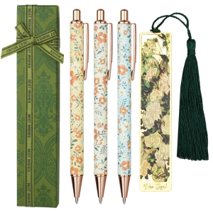 Lot de 3 Stylos à Bille Motif Floral AUAUY - Coffret Cadeau