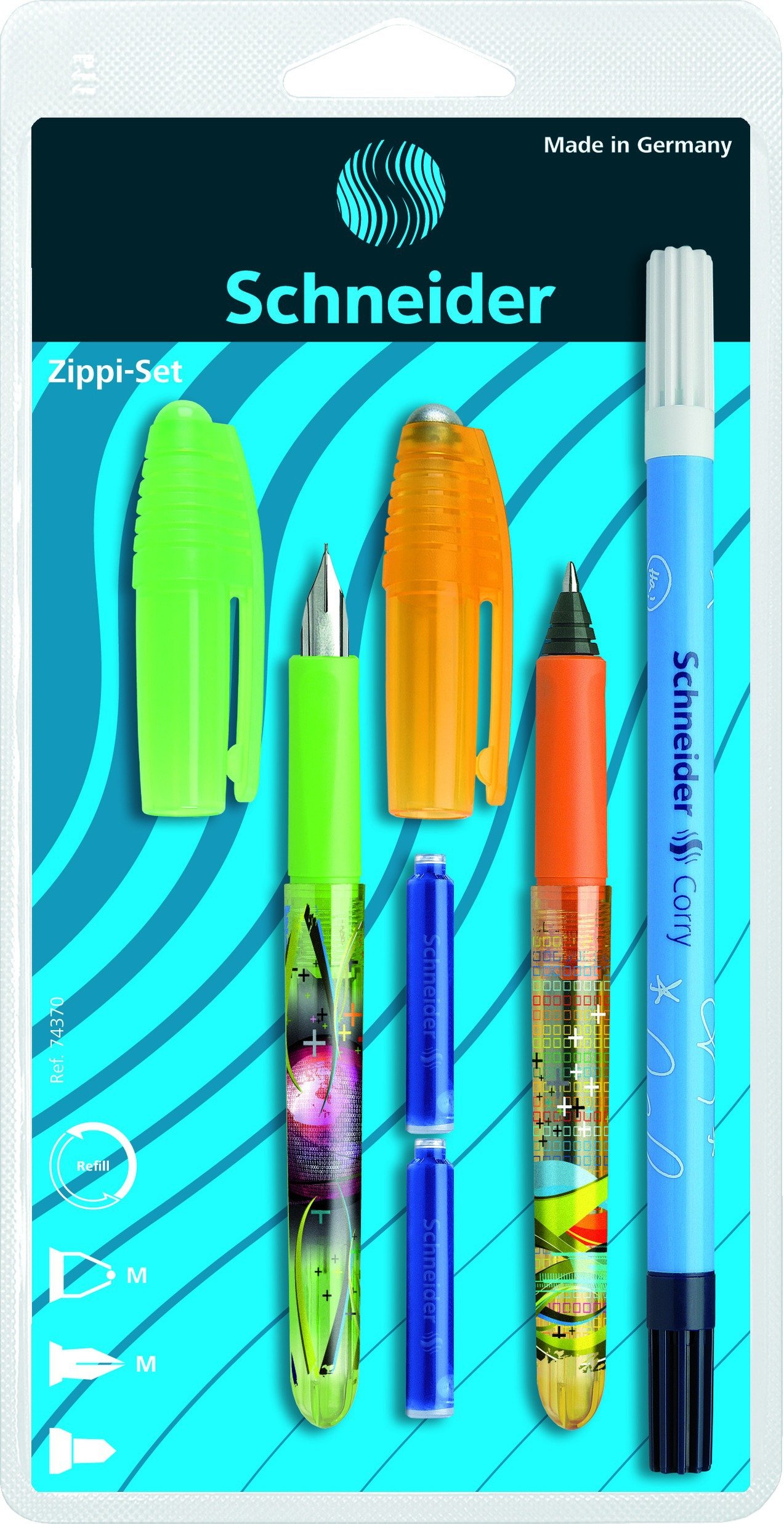 Set d'Écriture Stylo Plume + Roller + Effaceur Schneider - Motif Aléatoire – Image 4