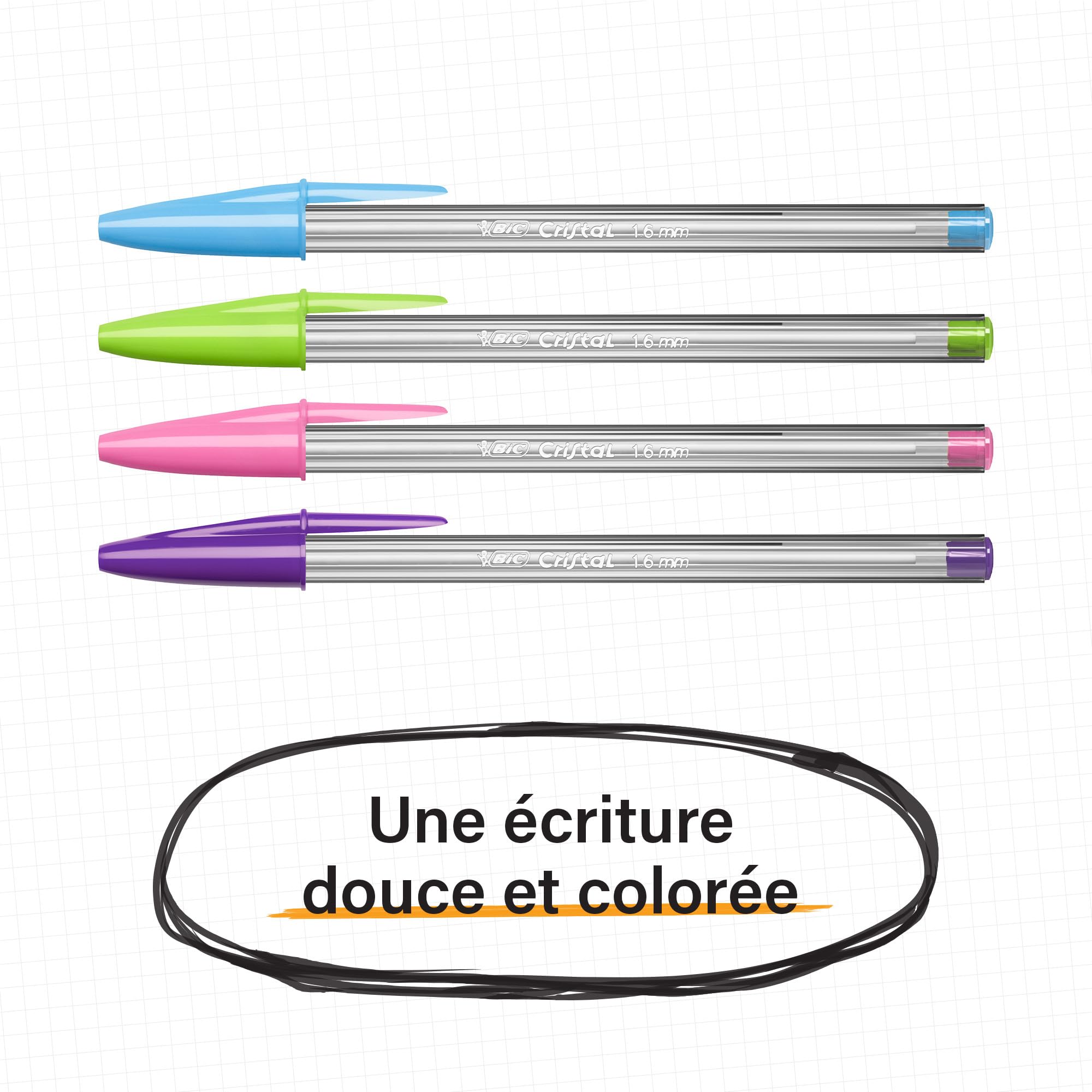 Pack de 27 Stylos Bille BIC Cristal Multicolour - Pointe Large 1,6 mm – Image 4