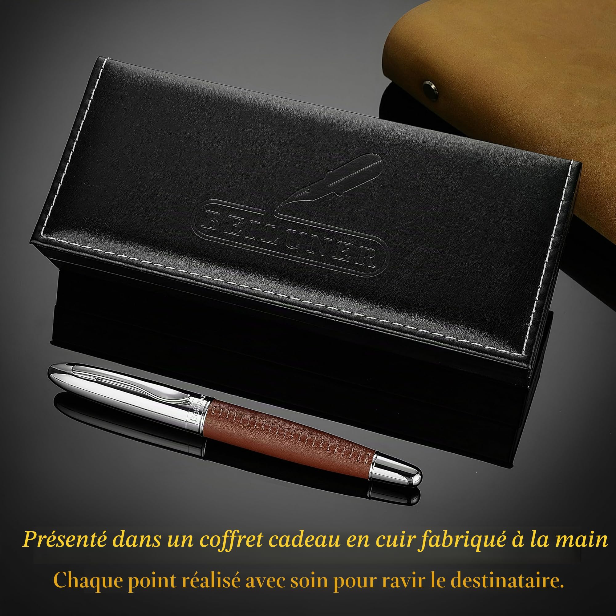 Stylo Roller Cuir de Luxe BEILUNER 318 - Fait Main – Image 5