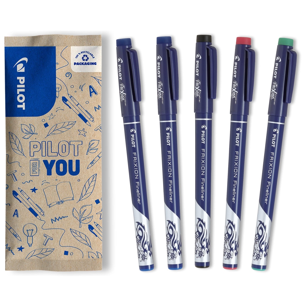 Lot de 5 Stylos Effaçables FriXion Fineliner Pilot - Pointe Moyenne